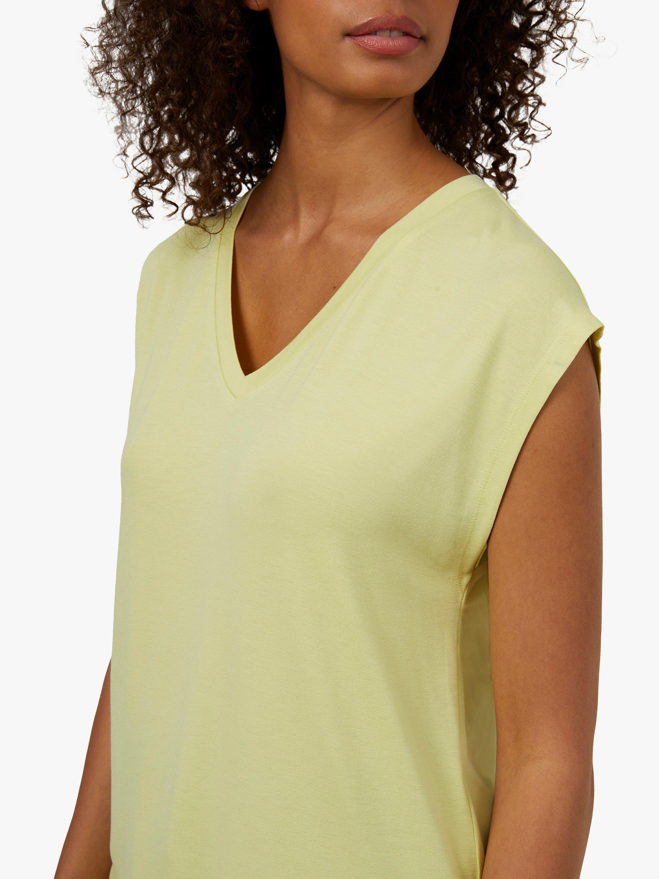 Great Plains Soft Touch Jersey V-Neck Top, Lime Zest