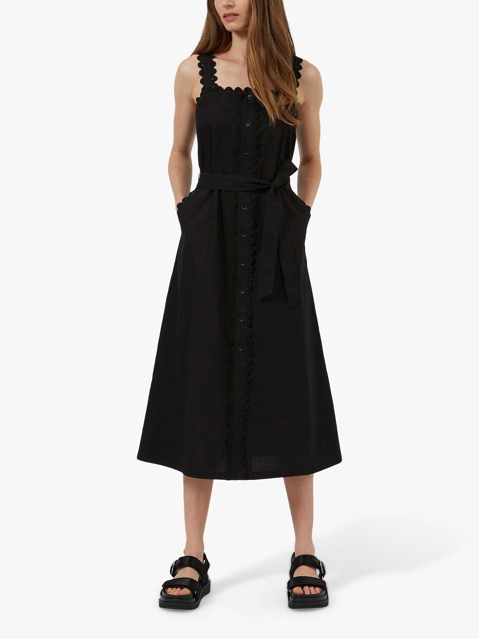Great Plains Summer Ric Rac Midi Dress, Black