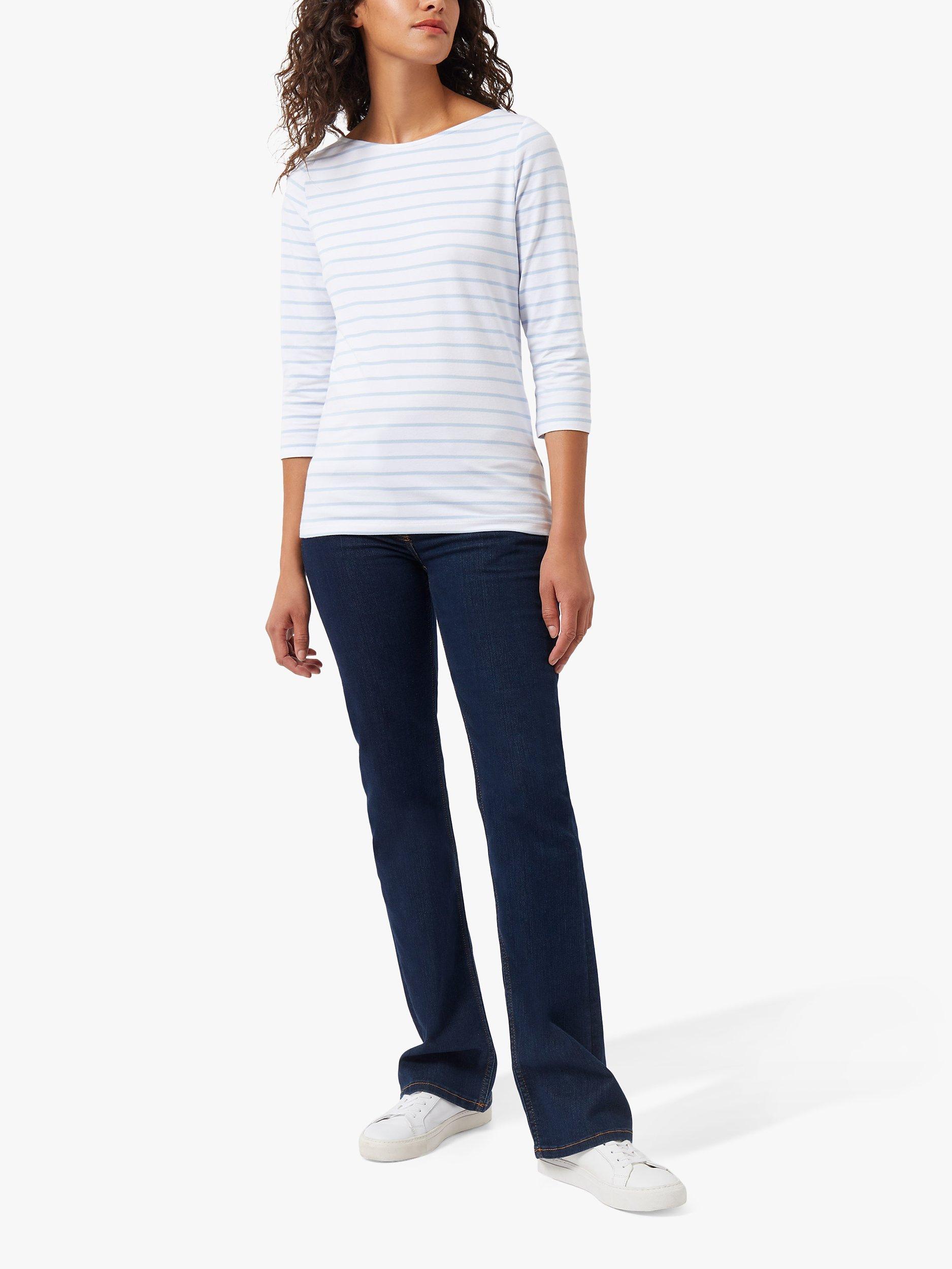 Product image 1 of 4, which shows Great Plains Core 3/4 Sleeve T-Shirt, White/Blue, 8