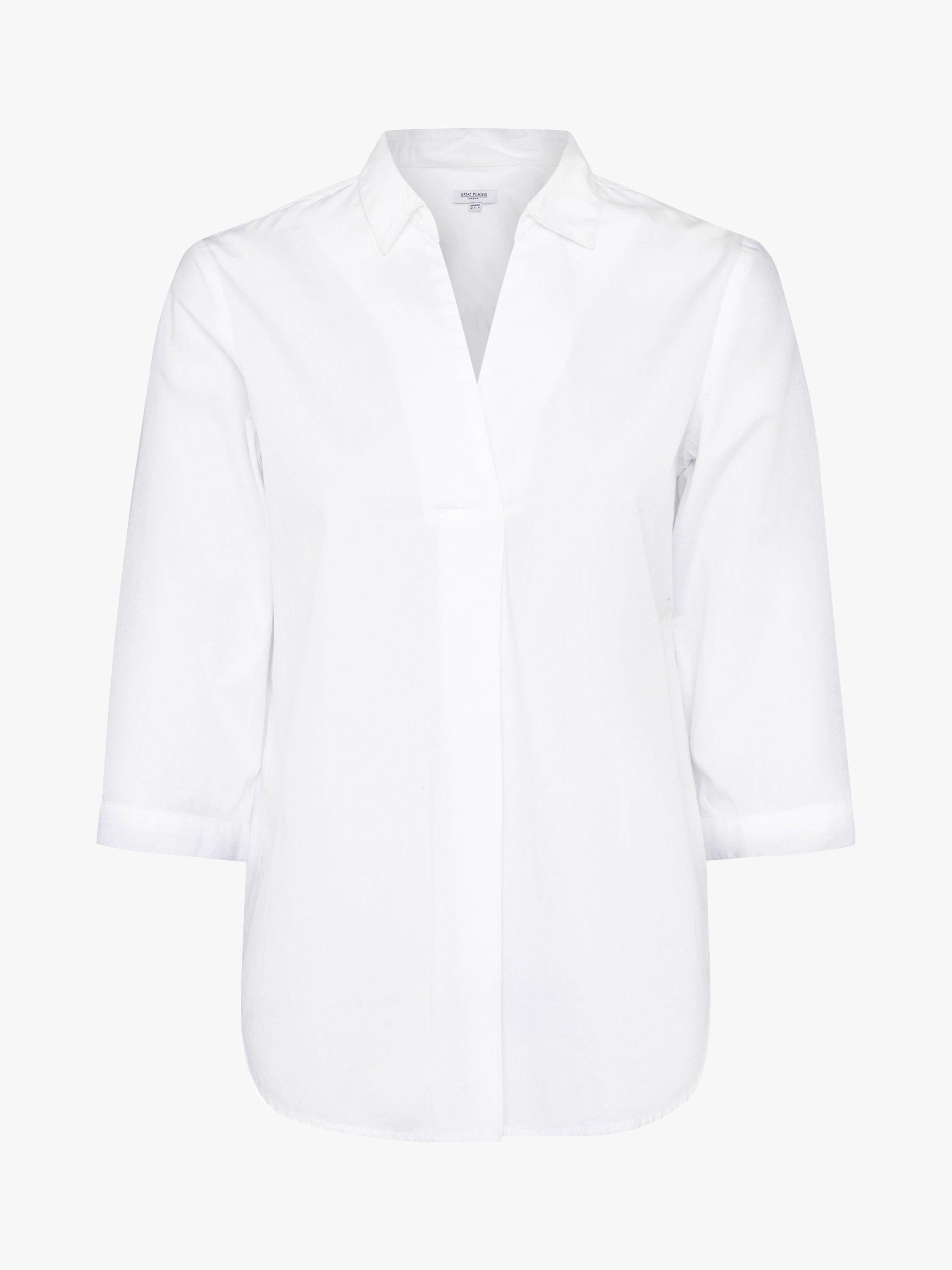 Product image 2 of 2, which shows Great Plains Weekend 3/4 Sleeve Shirt, Optic White, 6