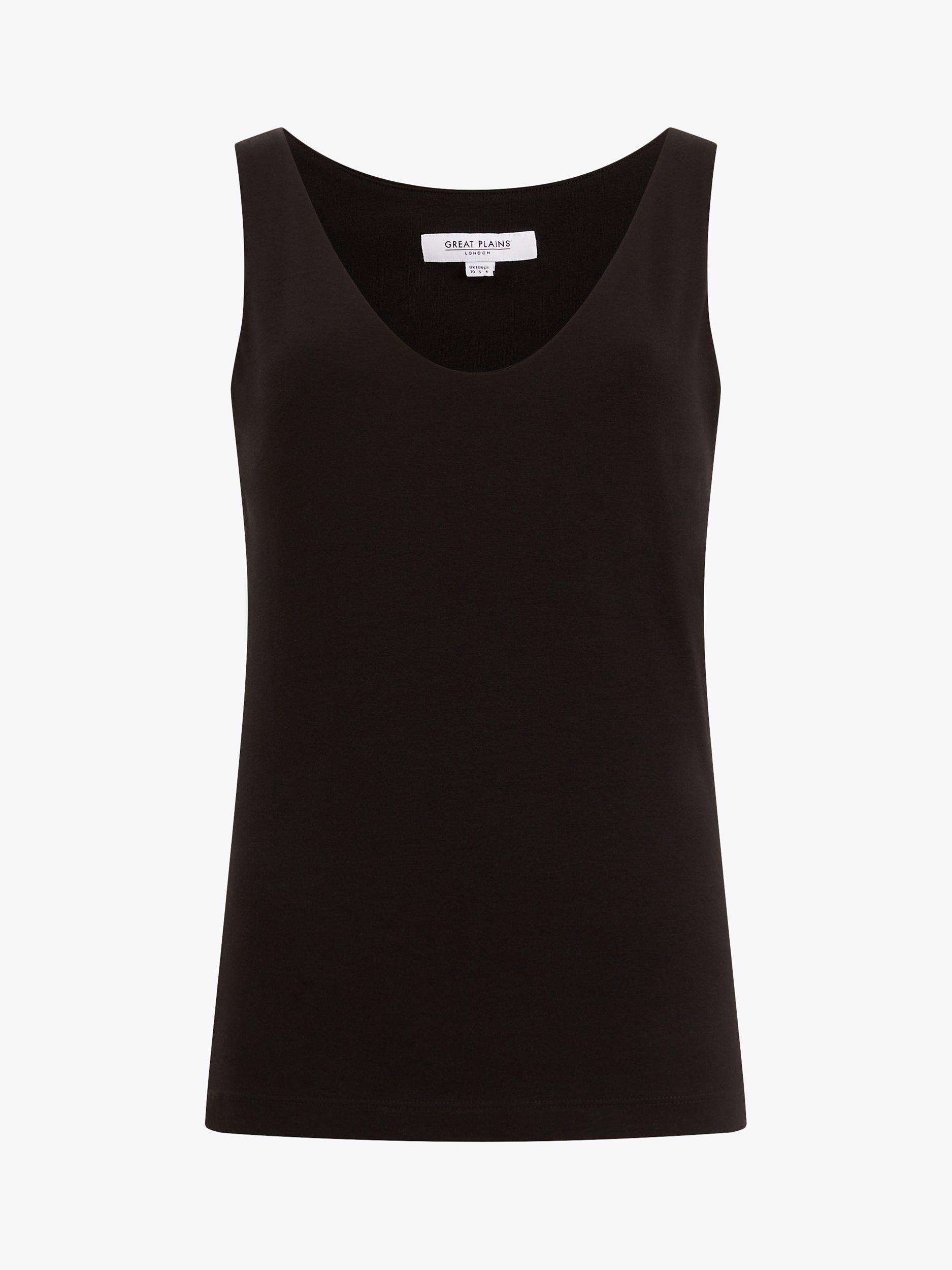 Product image 3 of 3, which shows Great Plains Core Organic Cotton Fitted Tank Top, Black, 8