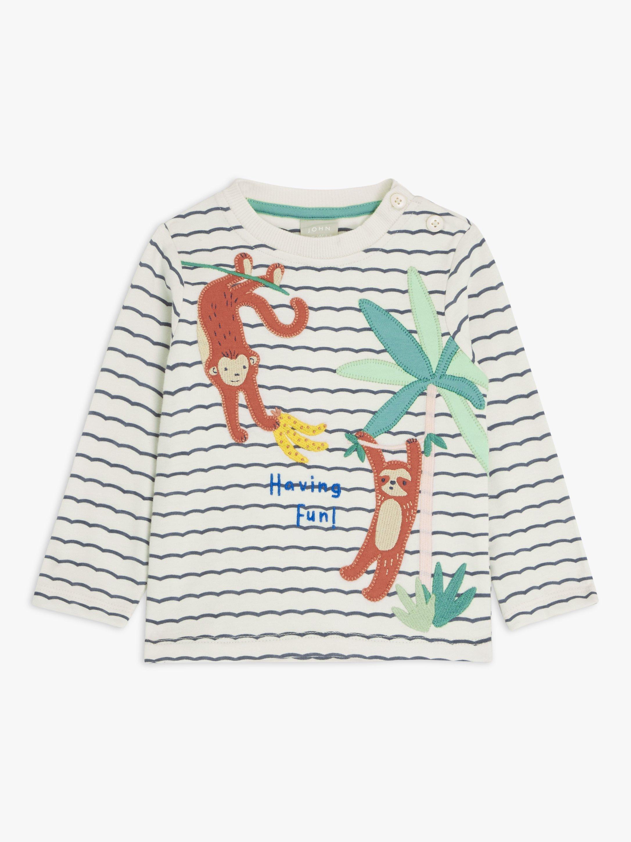 John Lewis Baby Monkey T-Shirt, Multi