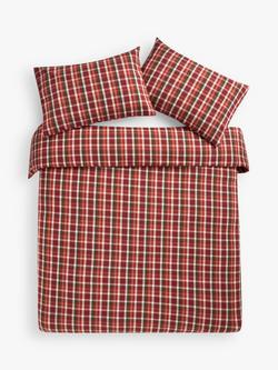 John Lewis Rubin Brush Check Cotton Duvet Cover Set, Multi