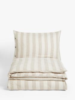 John Lewis Woven Stripe Reversible Bedding - view 2, Multi