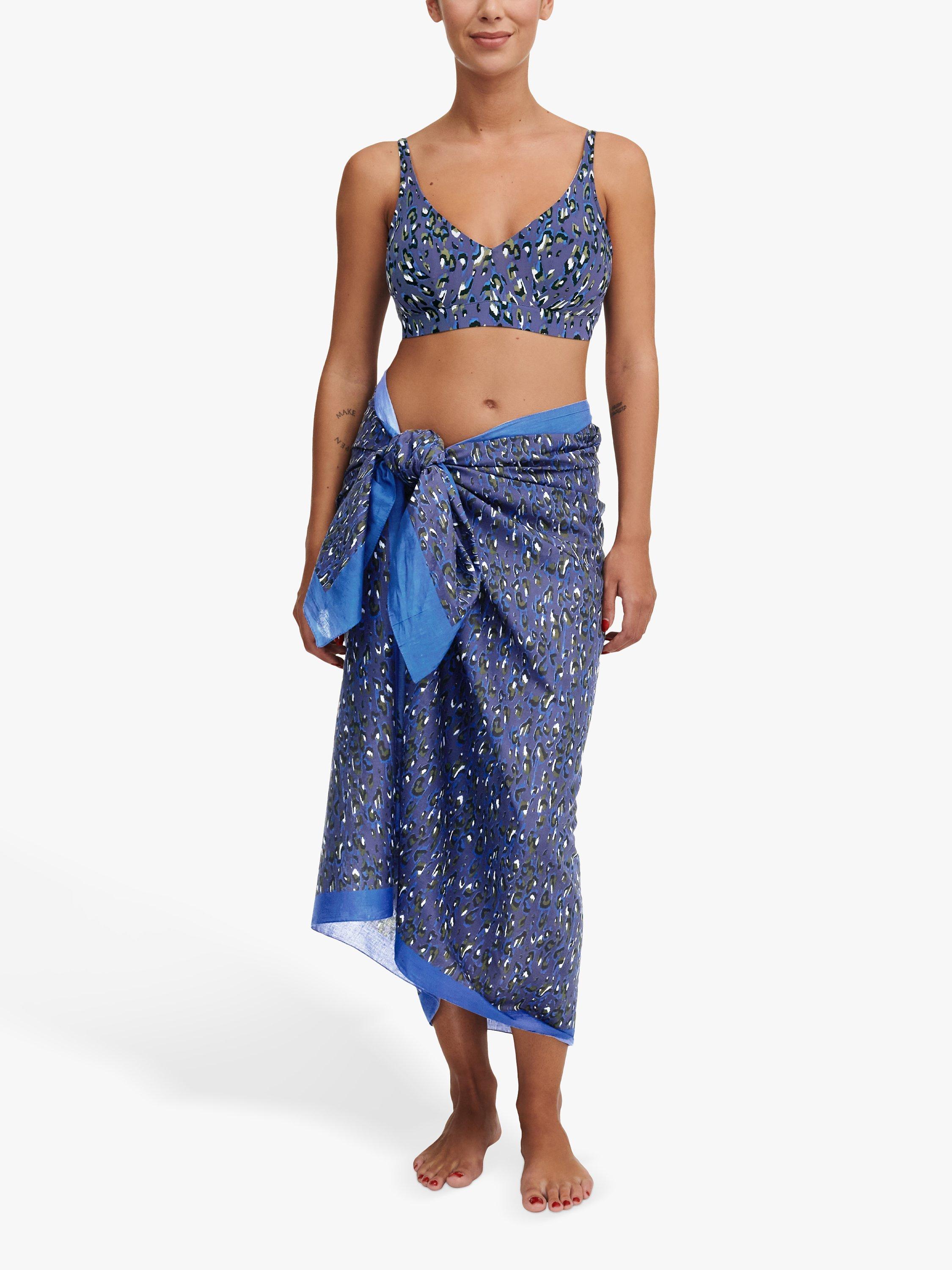 Chantelle Leopard Print Sarong, Blue