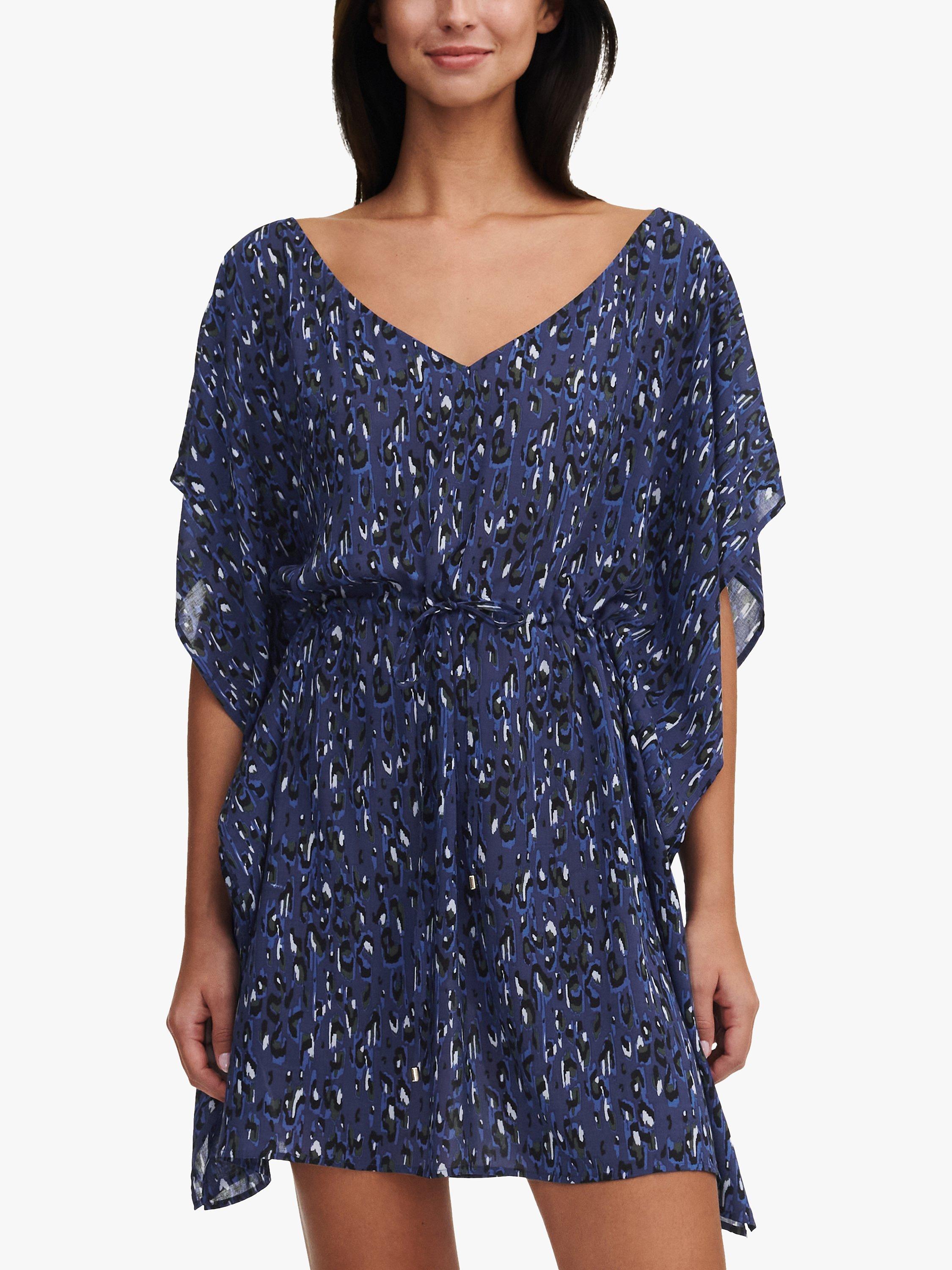 Chantelle EOS Leopard Print Kaftan, Blue