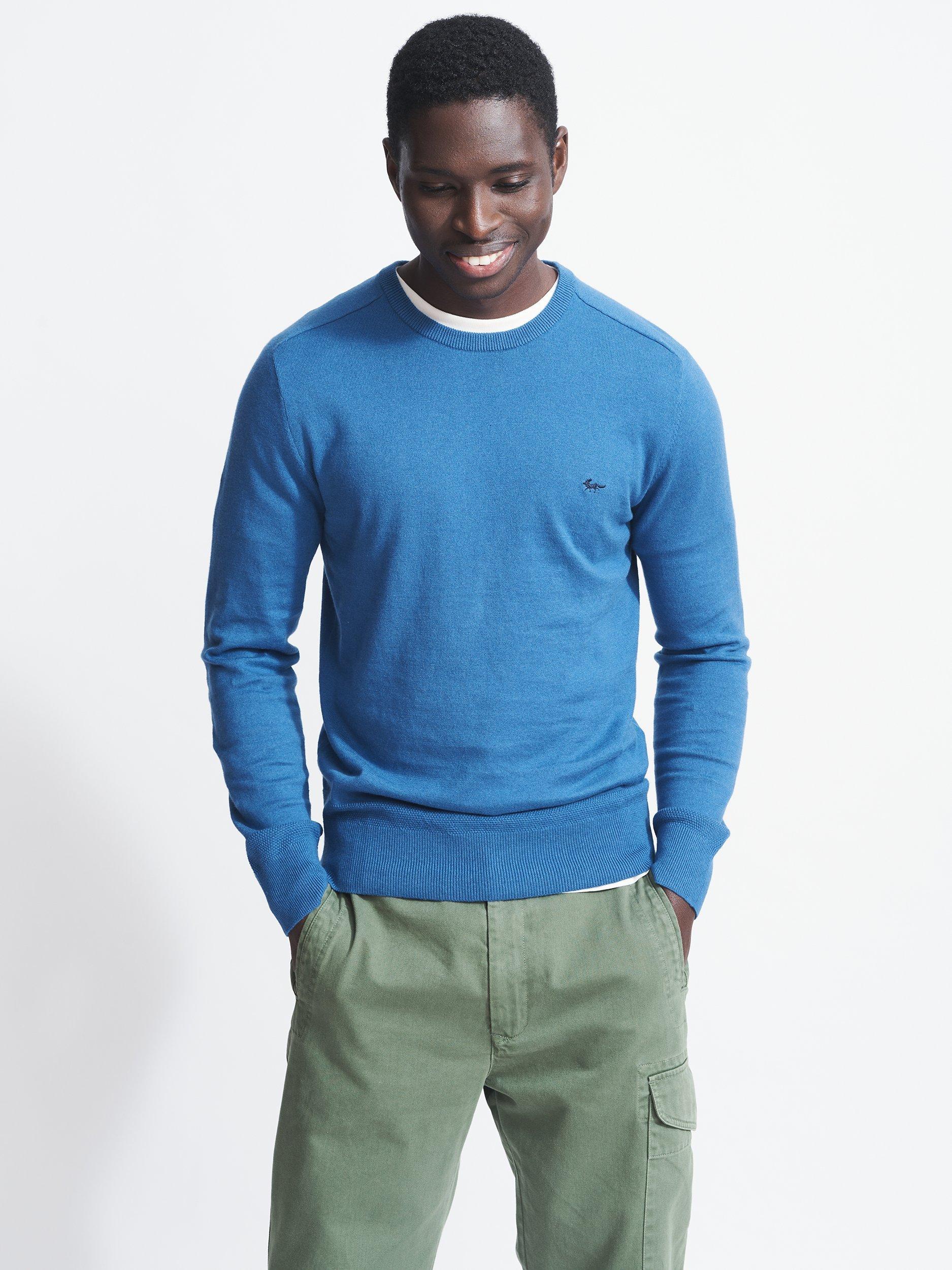Aubin Romney Crew Cashmere Jumper, Bright Blue