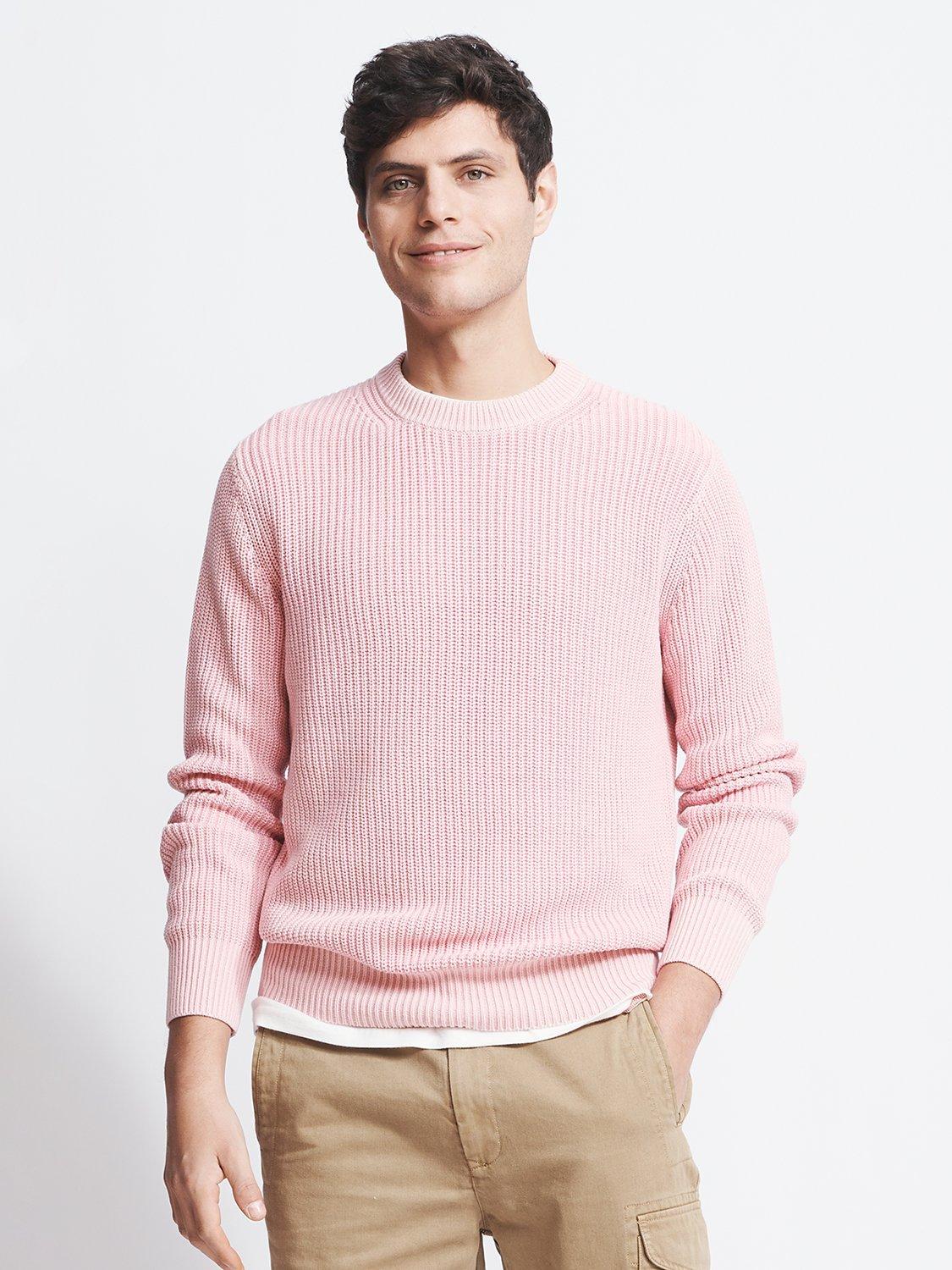 Aubin Martin Ribbed Crew Jumper, Dusky Pink
