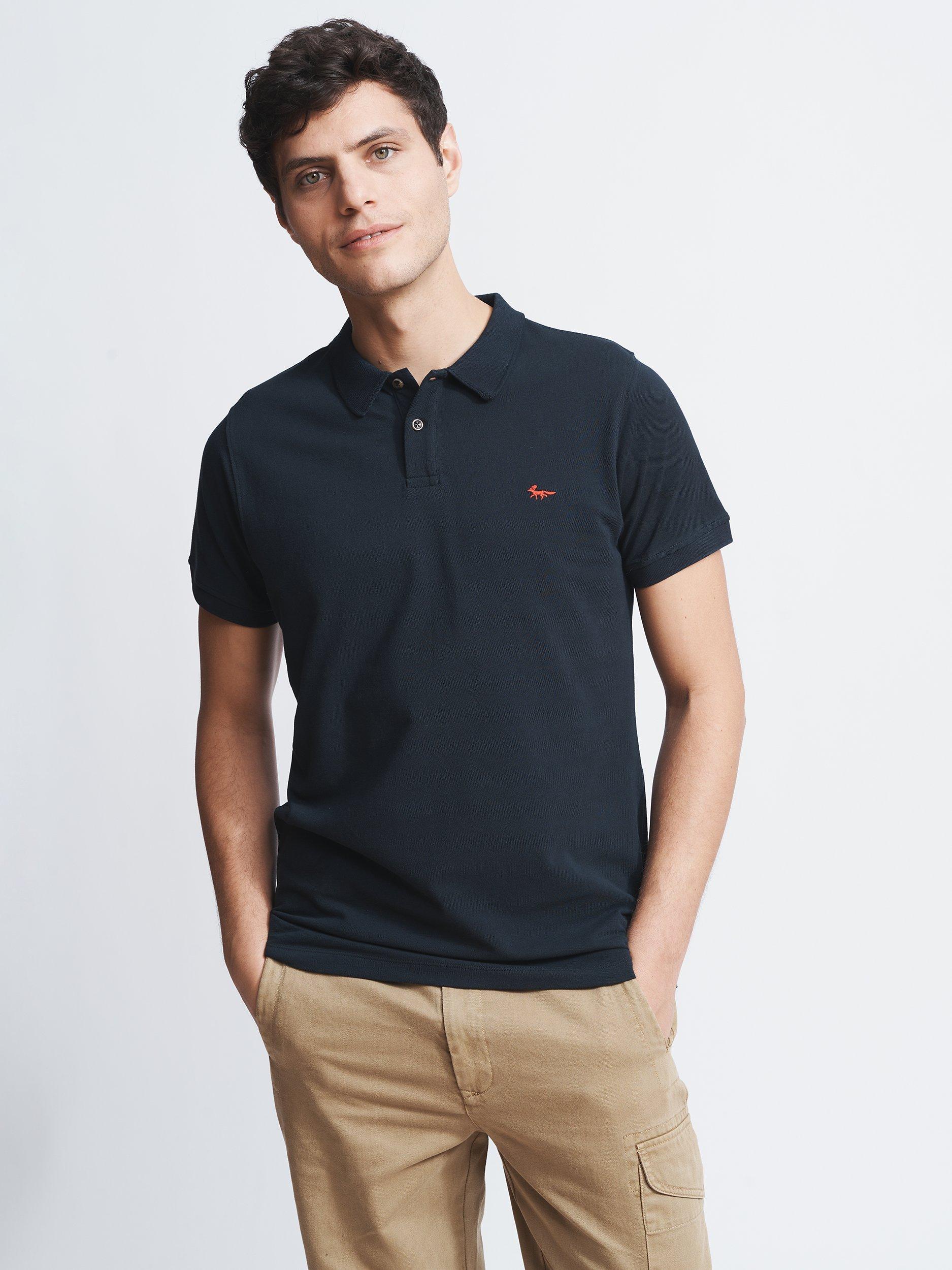 Aubin Woodchester Cotton Polo Shirt, Navy