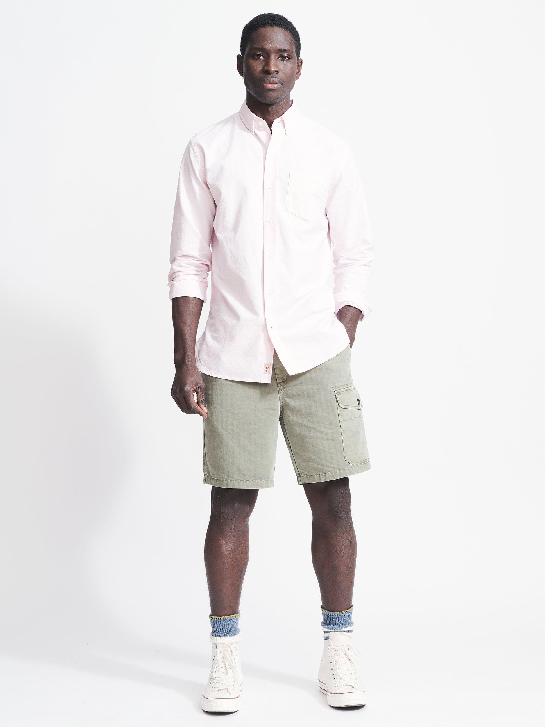 Product image 3 of 9, which shows Aubin Aldridge Oxford Cotton Button Down Shirt, Pink, S