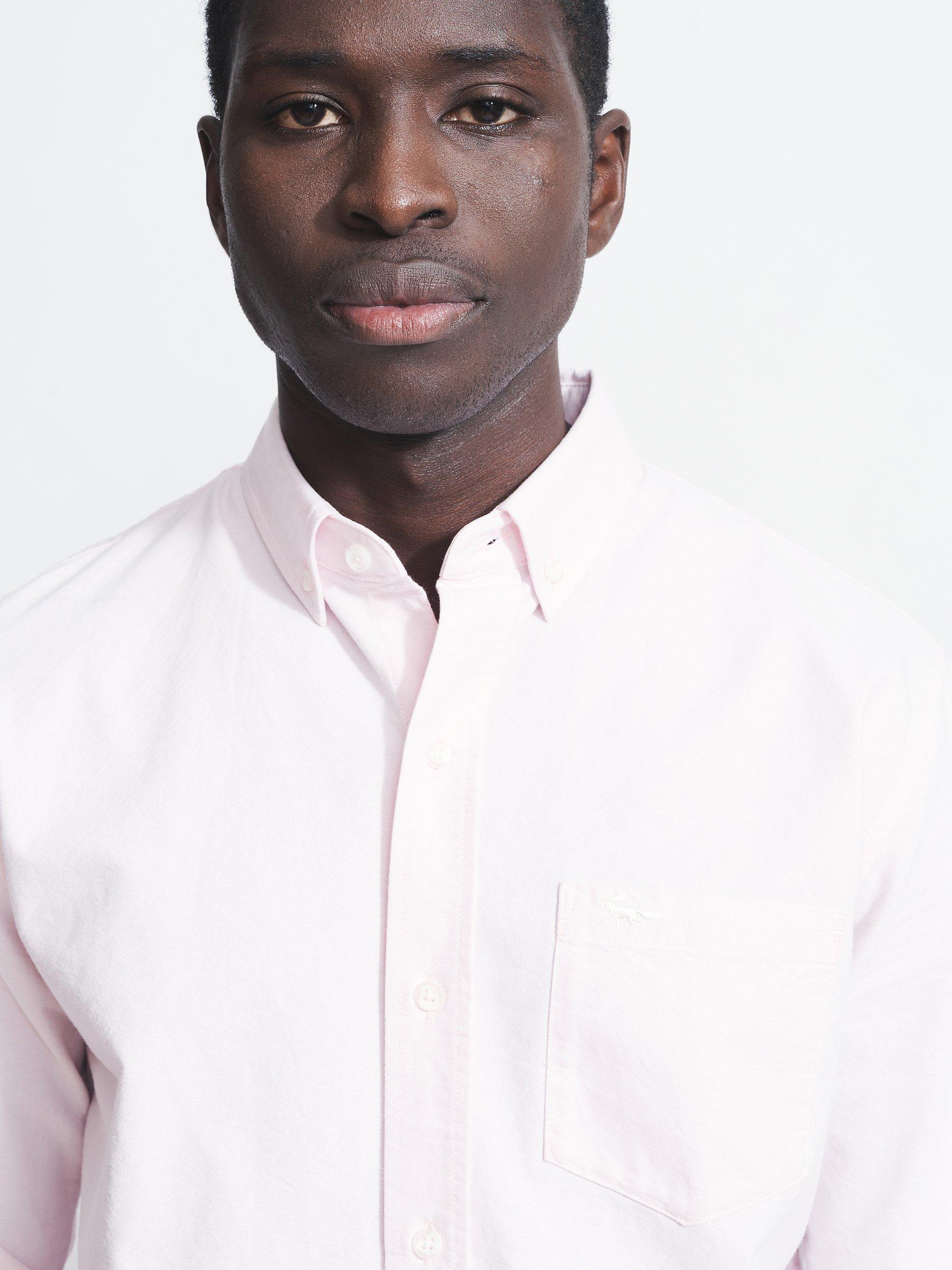 Product image 7 of 9, which shows Aubin Aldridge Oxford Cotton Button Down Shirt, Pink, S