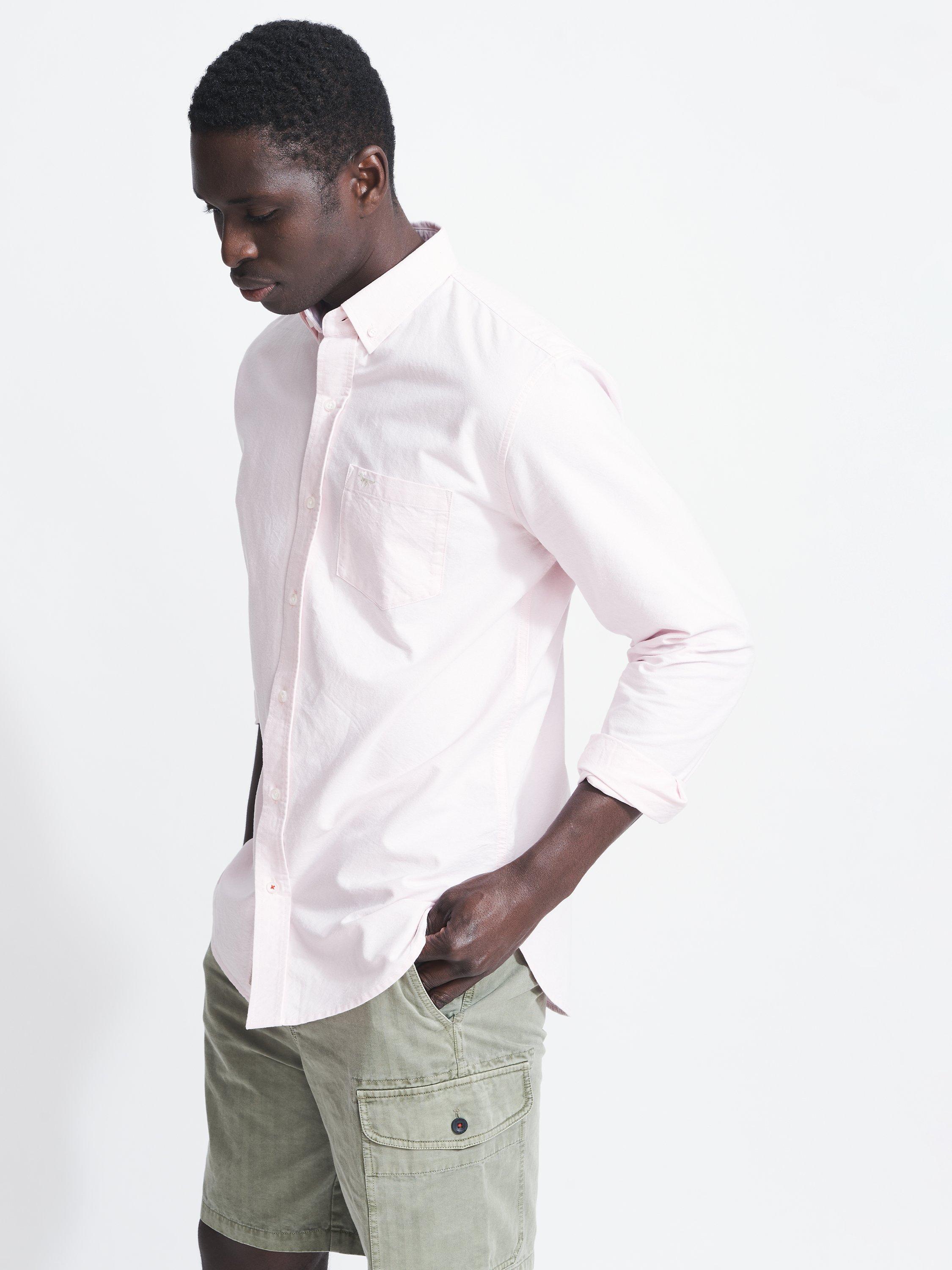 Product image 5 of 9, which shows Aubin Aldridge Oxford Cotton Button Down Shirt, Pink, S