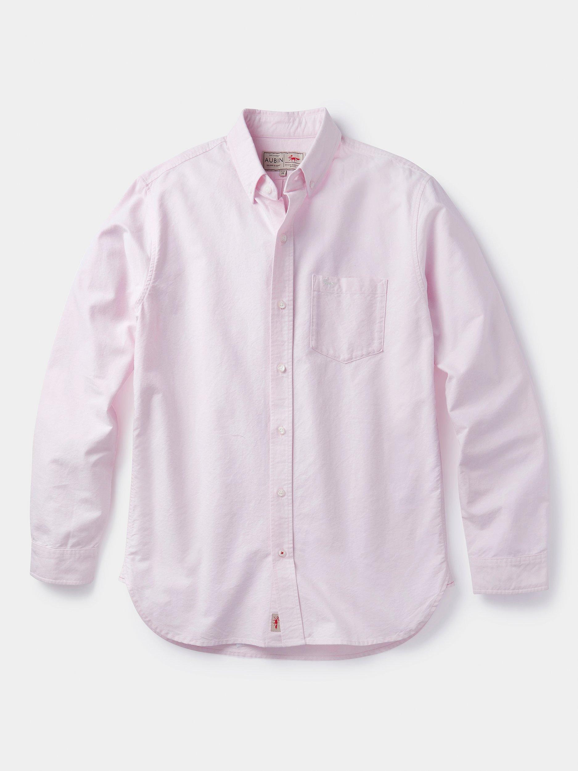 Product image 8 of 9, which shows Aubin Aldridge Oxford Cotton Button Down Shirt, Pink, S