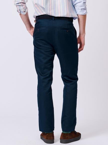 Aubin Pasmore Tailored Fit Linen Blend Suit Trousers - view 2, Navy