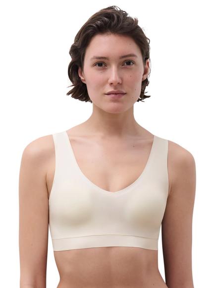 Chantelle Soft Stretch V-Neck Padded Crop Bra, Ivory