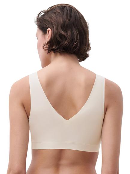 Chantelle Soft Stretch V-Neck Padded Crop Bra - view 2, Ivory