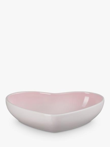 Le Creuset Stoneware Heart Cereal Bowl, 20cm - view 2, Shell Pink