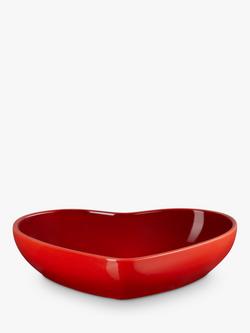 Le Creuset Stoneware Heart Cereal Bowl, 20cm - view 2, Cerise