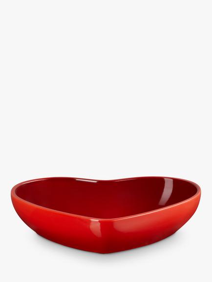 Le Creuset Stoneware Heart Cereal Bowl, 20cm - view 2, Cerise