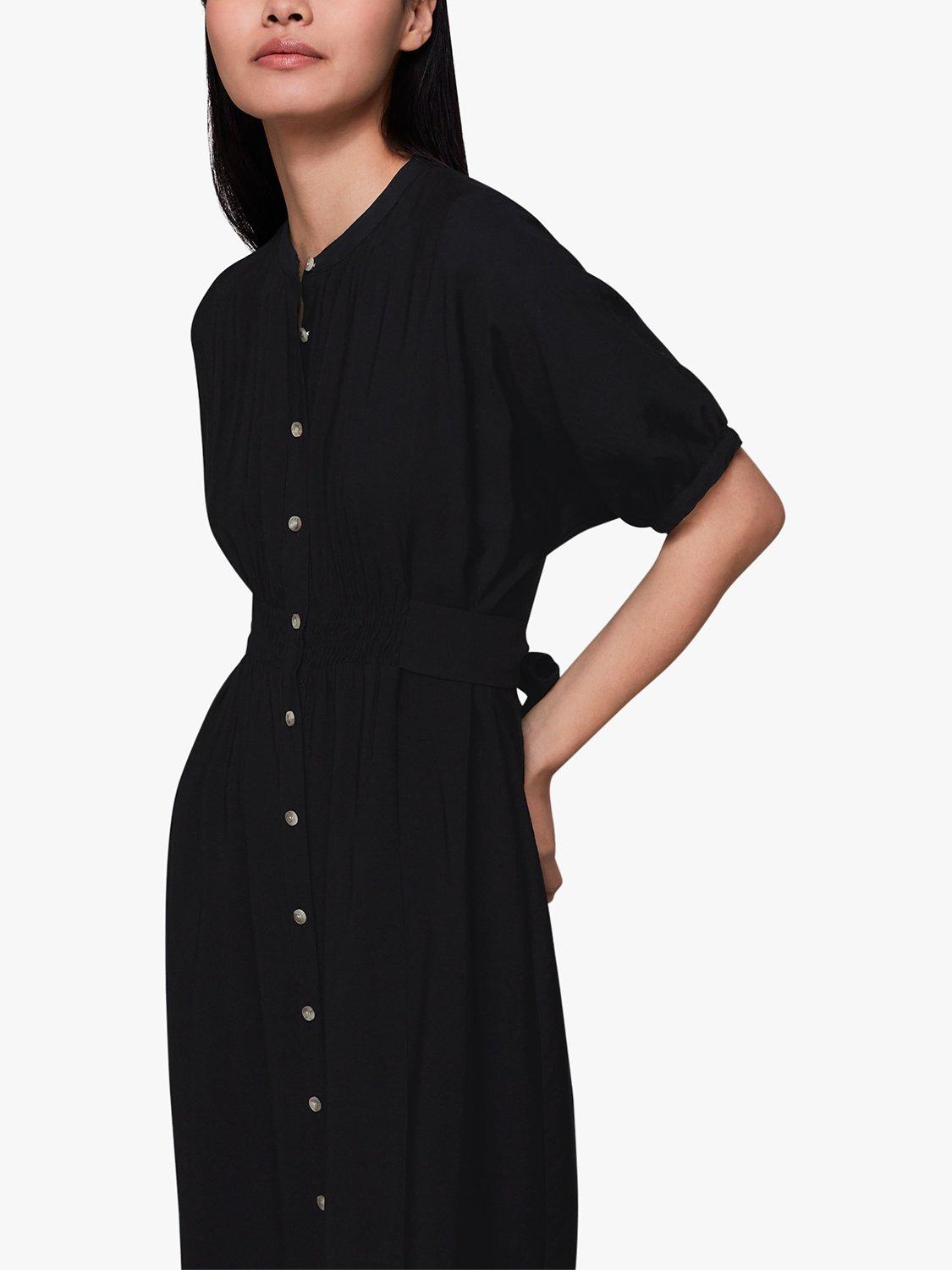 Product image 4 of 6, which shows Whistles Amber Midi Dress, Black, 6