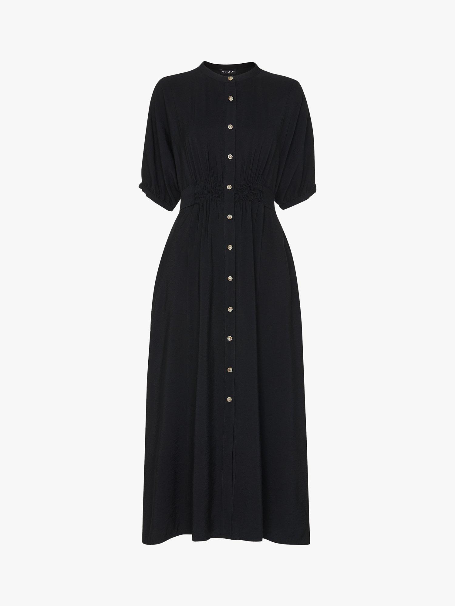 Product image 6 of 6, which shows Whistles Amber Midi Dress, Black, 6