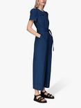 Whistles Alana Wide Leg Denim Jumpsuit, Dark Blue