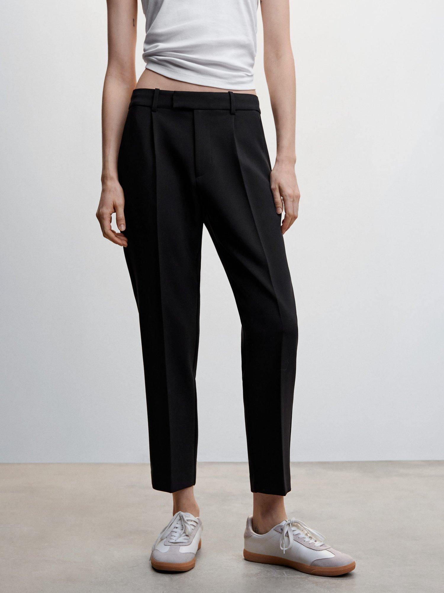 Mango Fortun Straight Trousers, Black