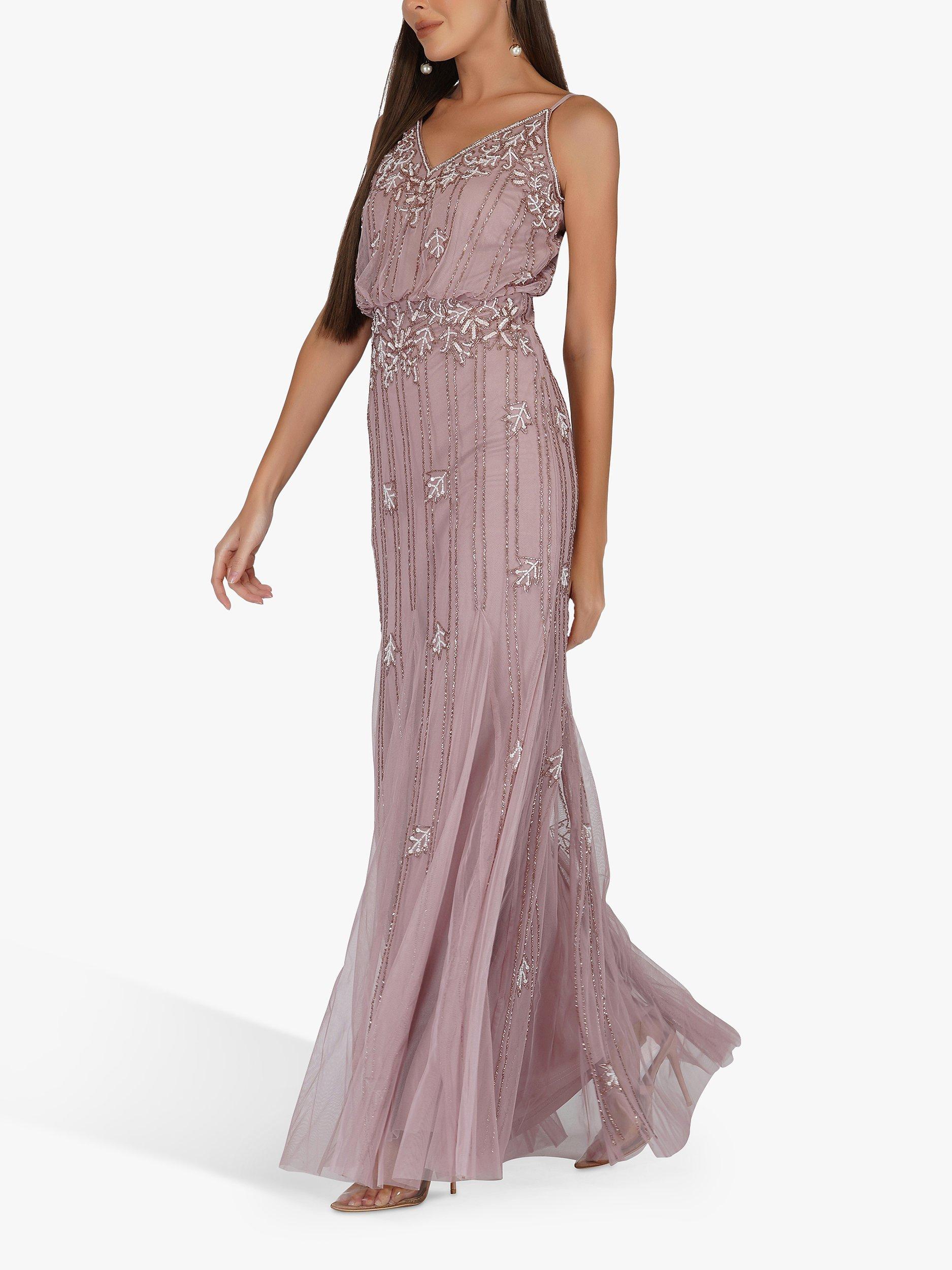 Lace Beads Keeva Bead Embellished Maxi Dress Mauve