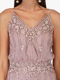 Lace & Beads Keeva Bead Embellished Maxi Dress, Mauve