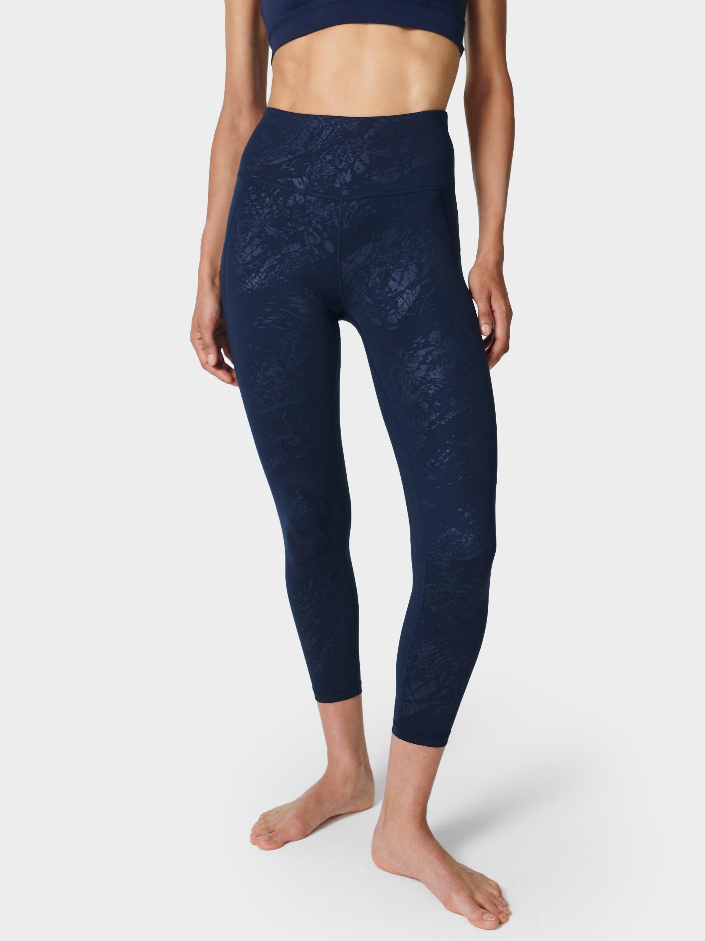 Sweaty Betty All Day Embossed Leggings, Blue Textured