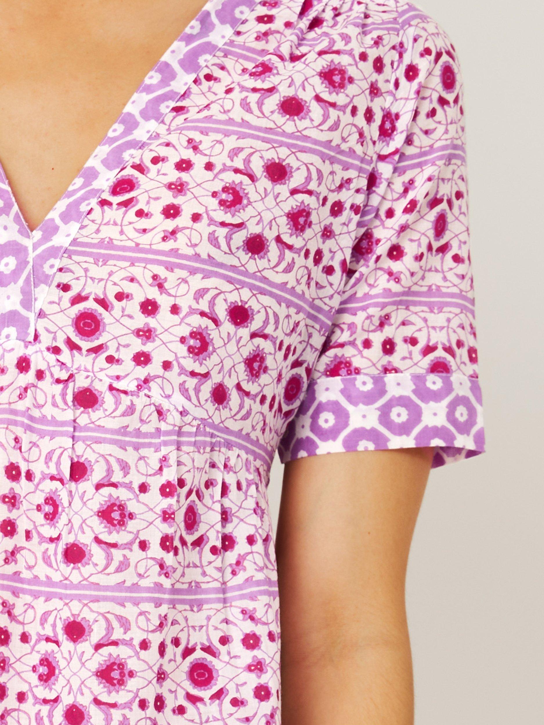 Product image 3 of 6, which shows Aspiga Santorini Cotton Dress, Pink/Lilac, XS