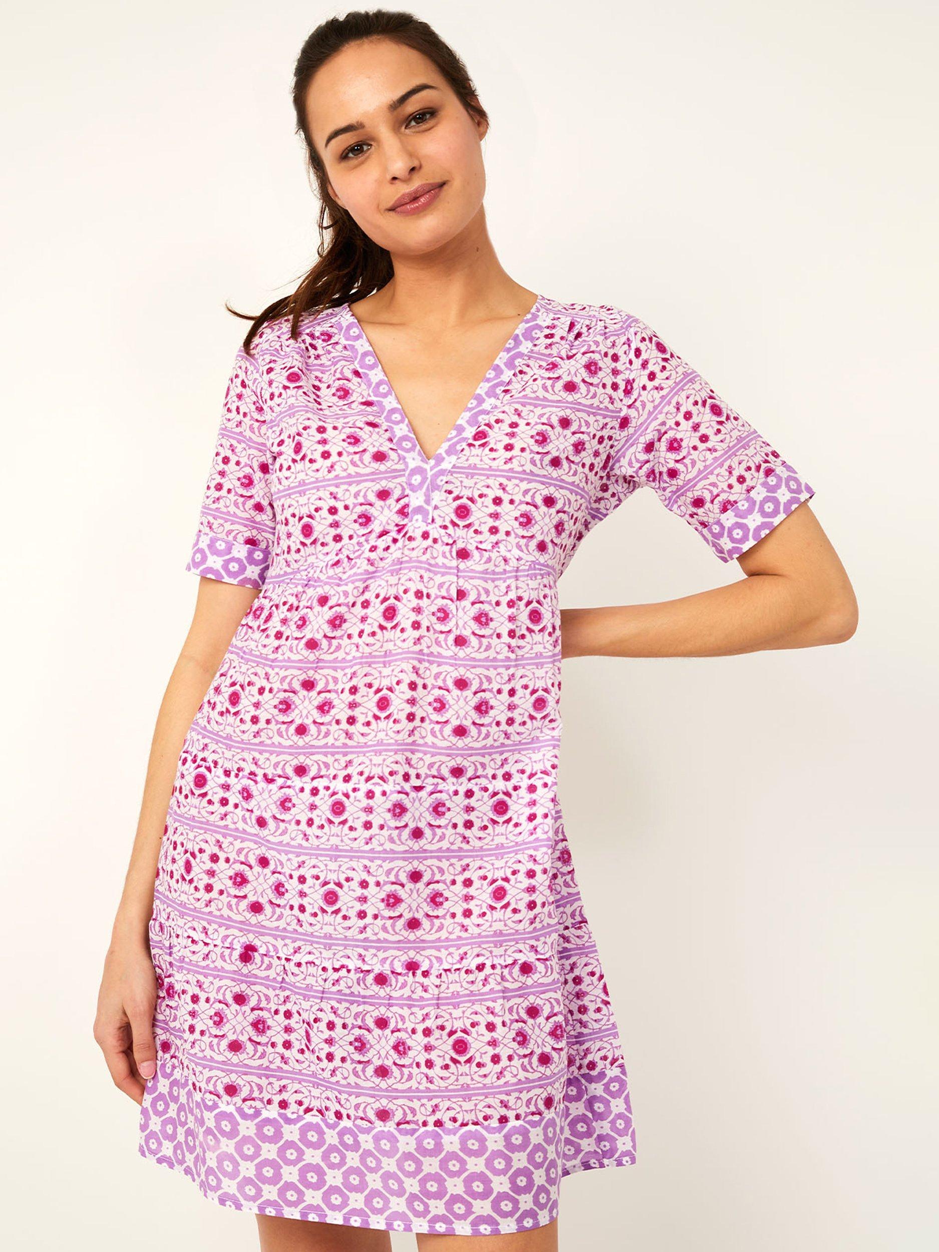 Product image 5 of 6, which shows Aspiga Santorini Cotton Dress, Pink/Lilac, XS