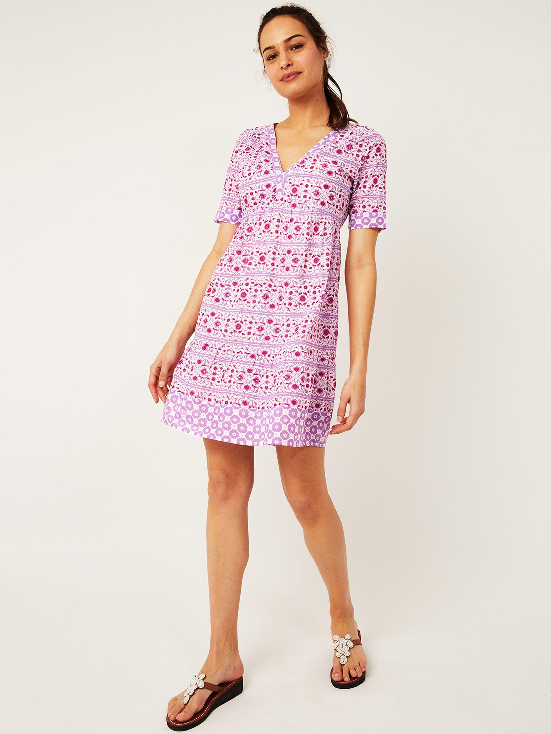 Product image 6 of 6, which shows Aspiga Santorini Cotton Dress, Pink/Lilac, XS