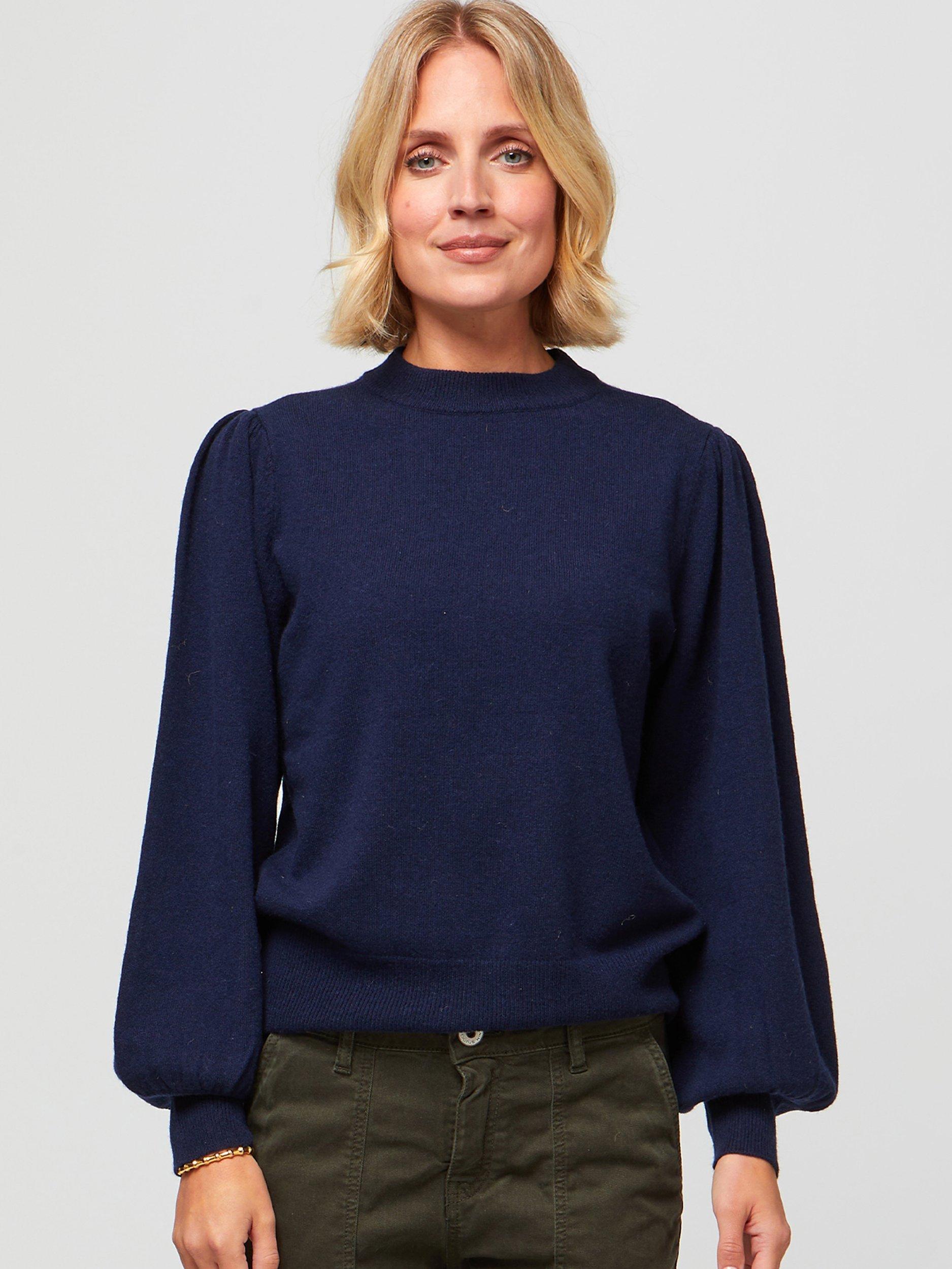 Aspiga Merino Cashmere Jumper, Navy, XS