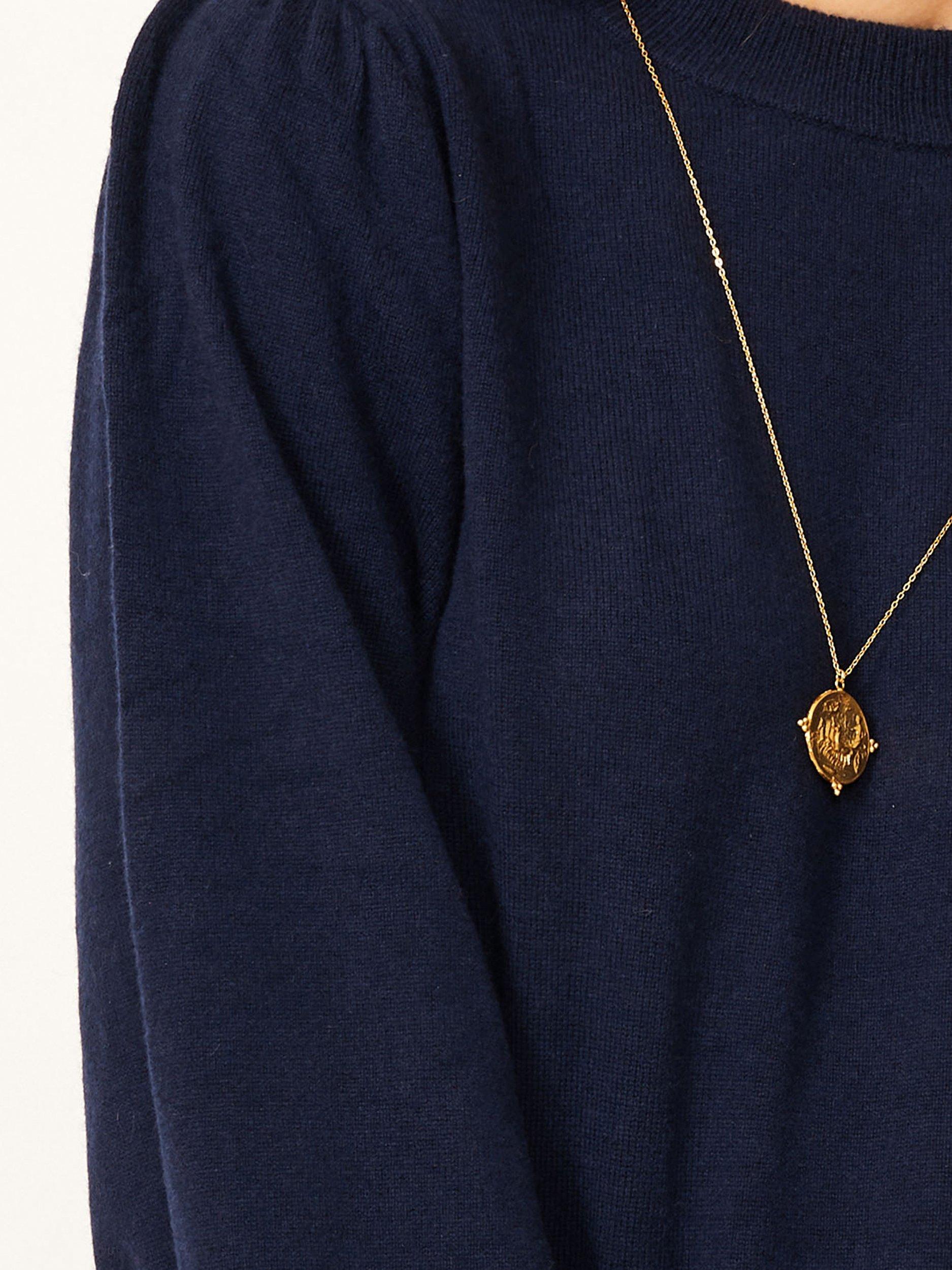 Product image 3 of 7, which shows Aspiga Merino Cashmere Jumper, Navy, XS