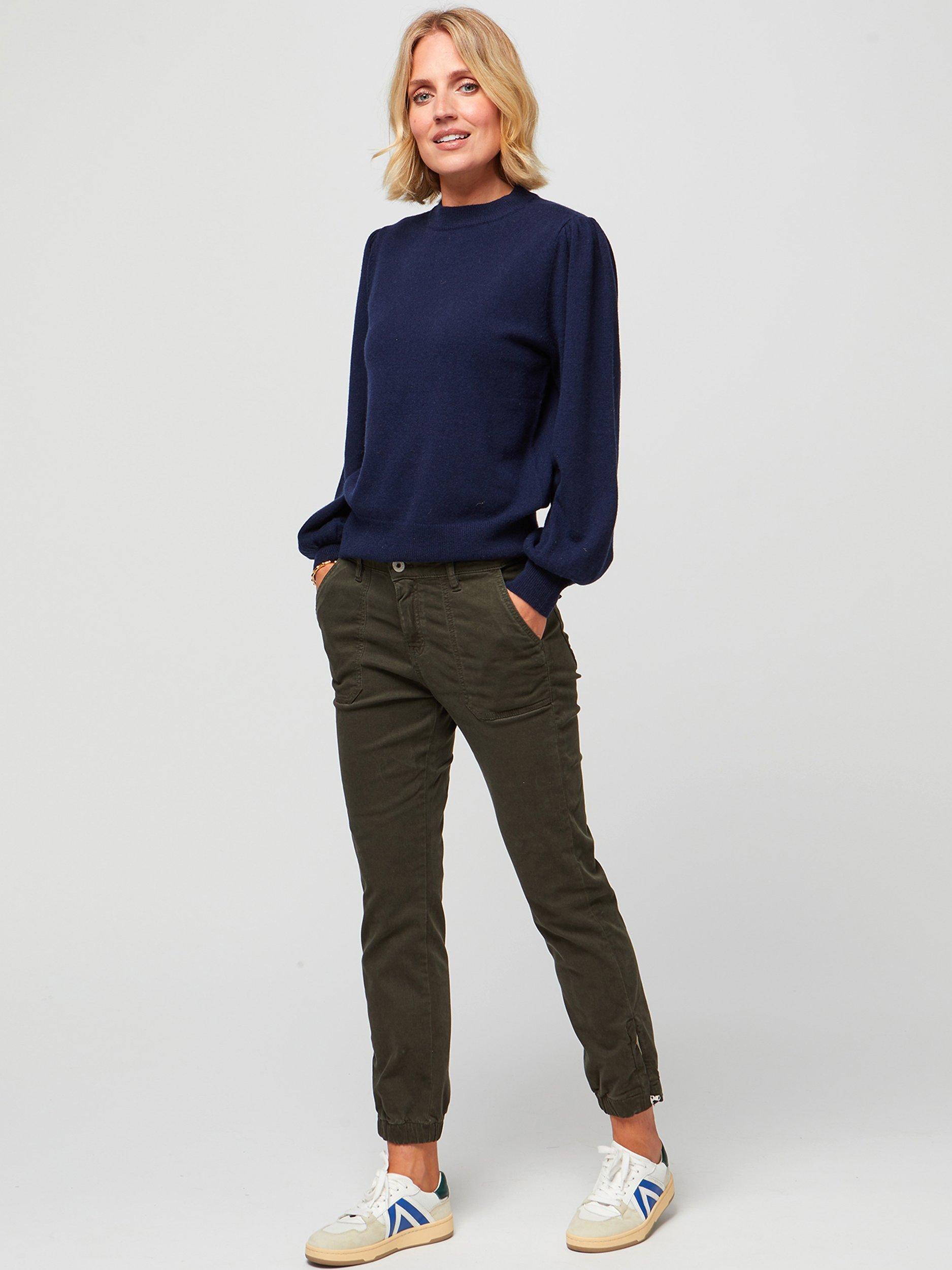 Product image 4 of 7, which shows Aspiga Merino Cashmere Jumper, Navy, XS