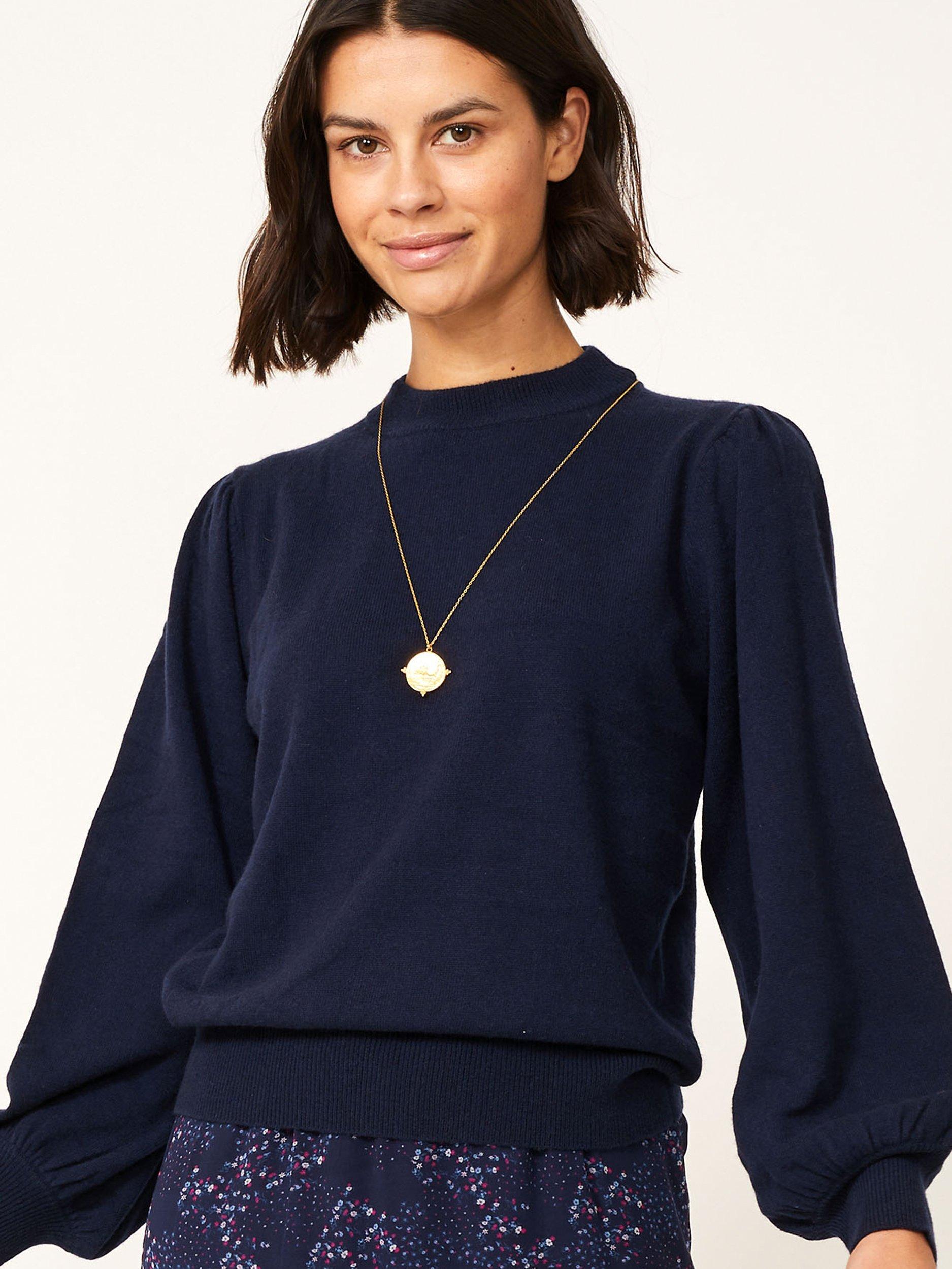 Product image 5 of 7, which shows Aspiga Merino Cashmere Jumper, Navy, XS