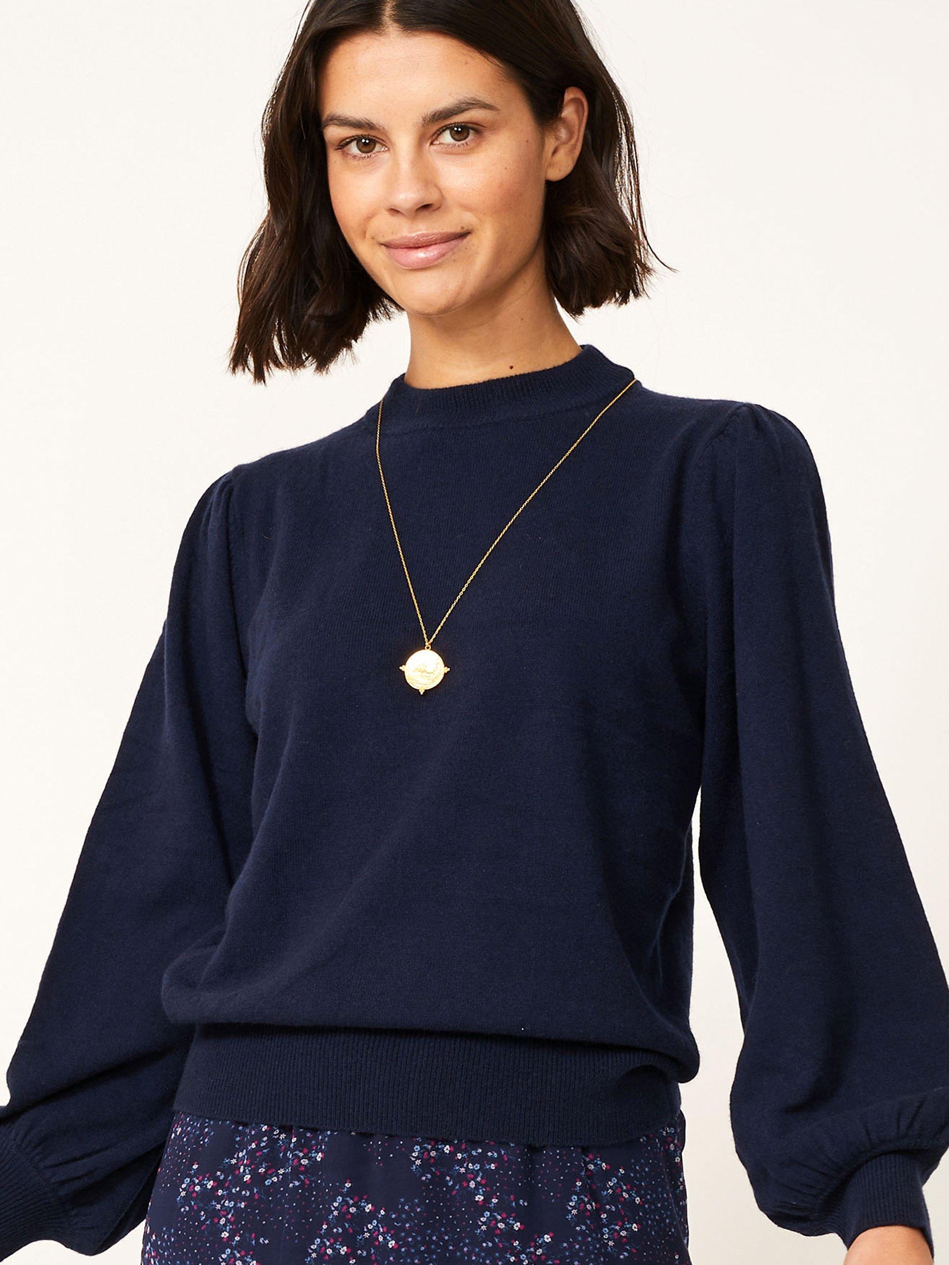 Aspiga Merino Cashmere Jumper, Navy, XS