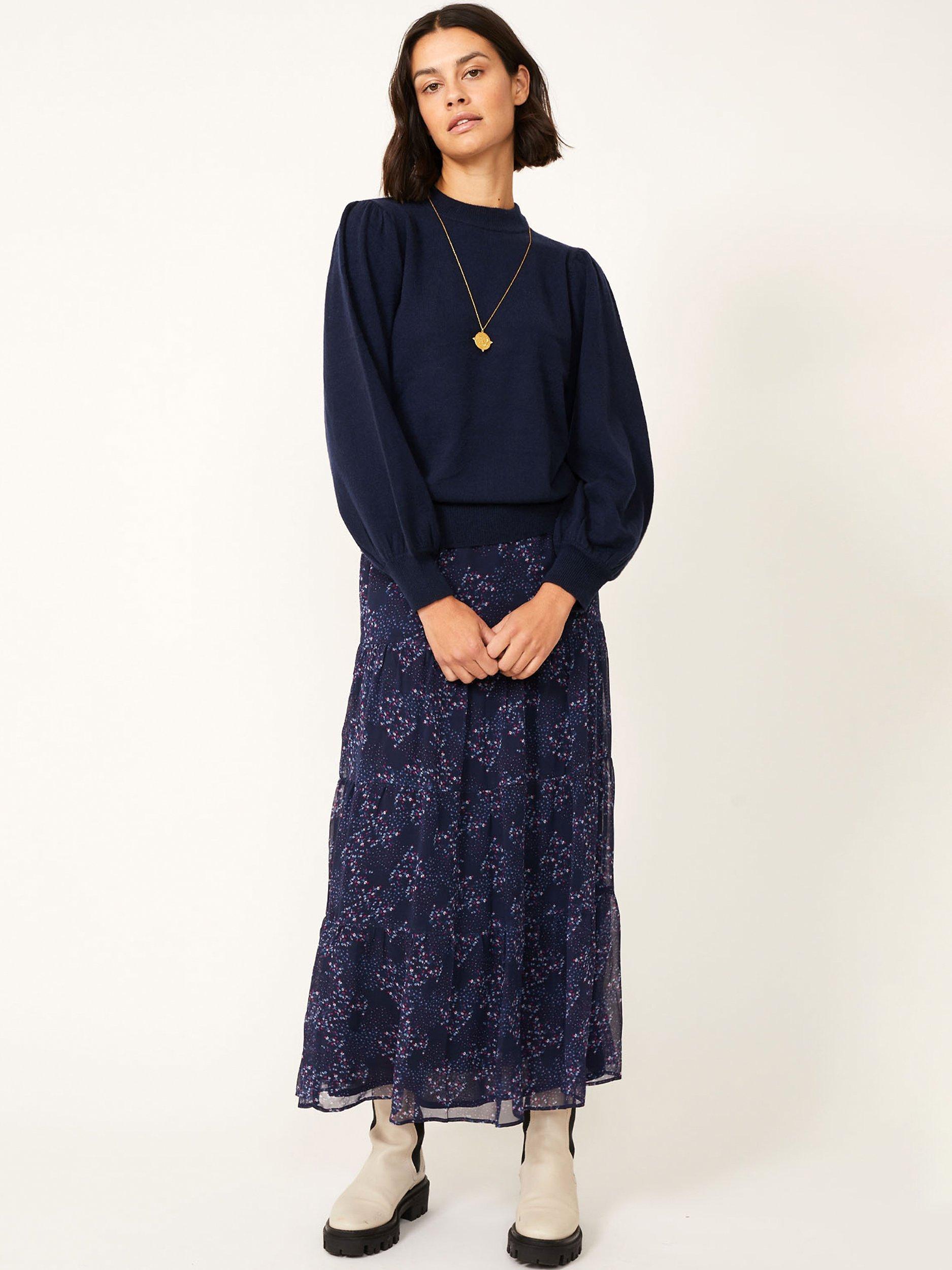 Product image 7 of 7, which shows Aspiga Merino Cashmere Jumper, Navy, XS