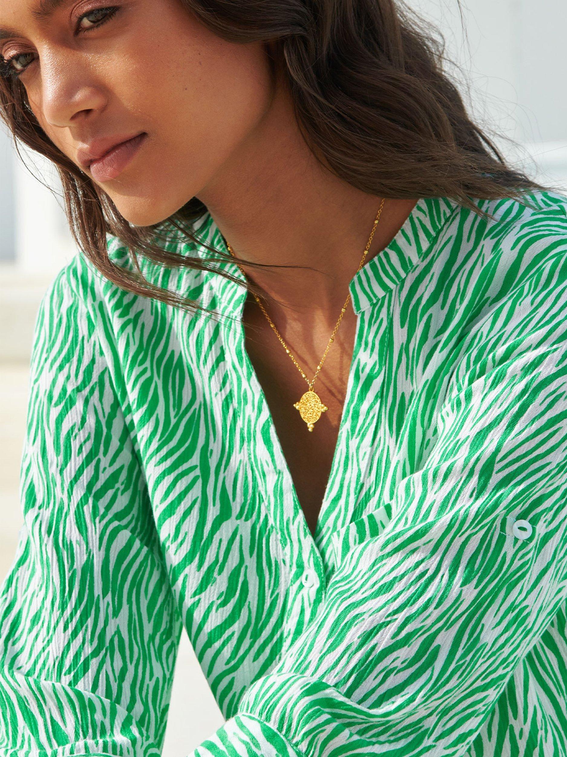 Product image 3 of 7, which shows Aspiga Mila Shirt Tunic Dress, Green, XXL