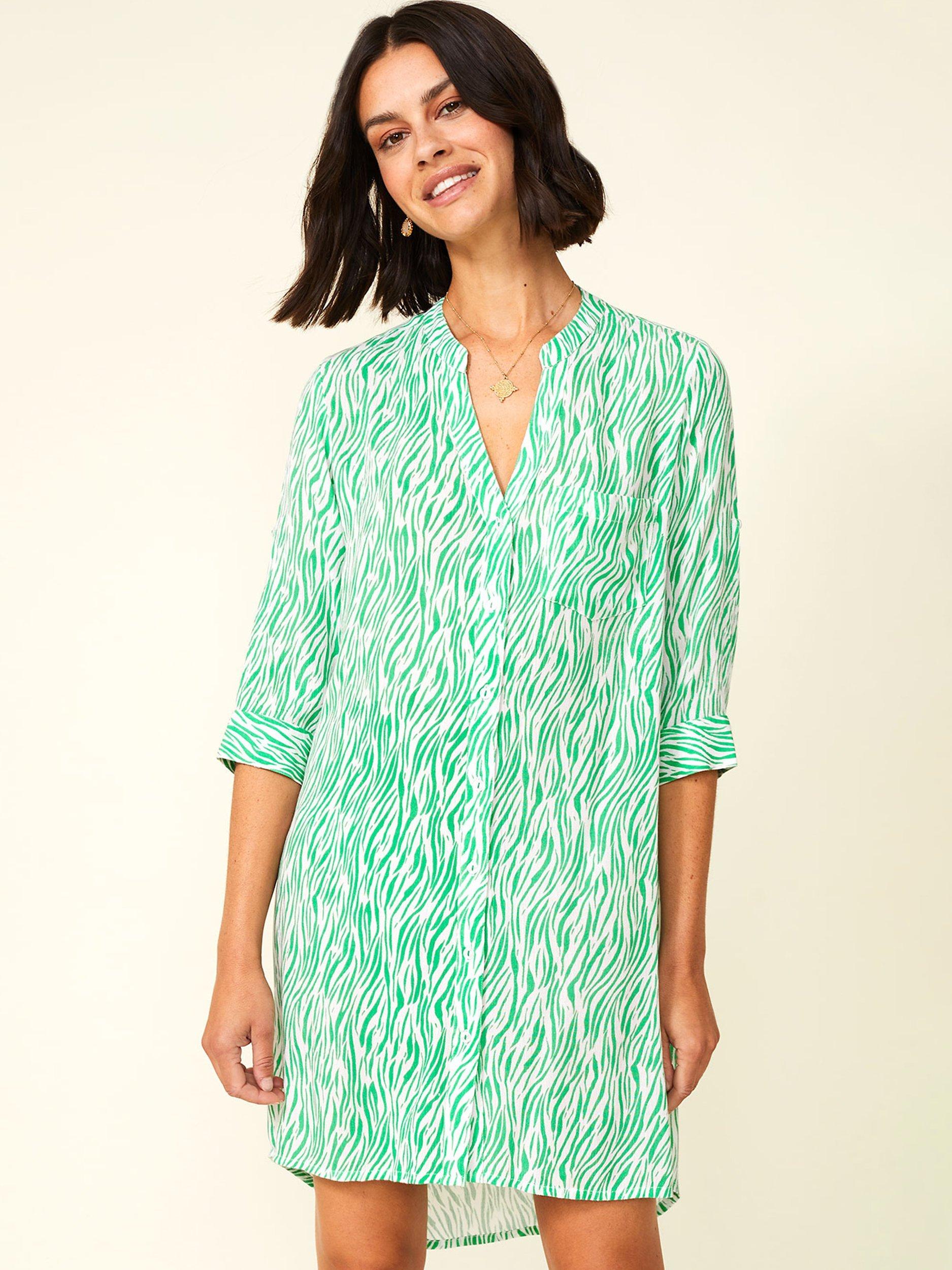 Product image 6 of 7, which shows Aspiga Mila Shirt Tunic Dress, Green, XXL