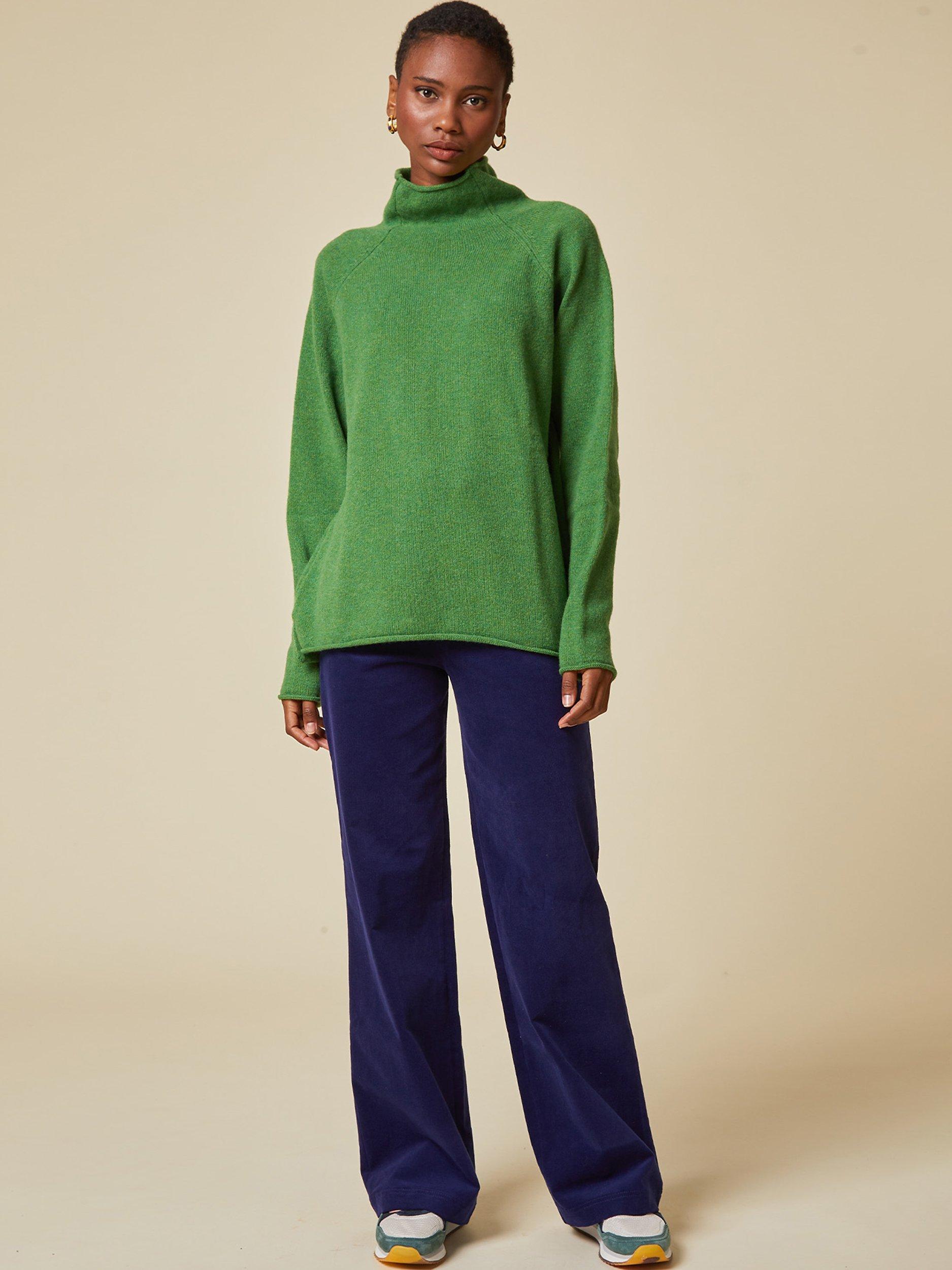 Product image 1 of 4, which shows Aspiga Zola Corduroy Trousers, Atlantic Blue, XS