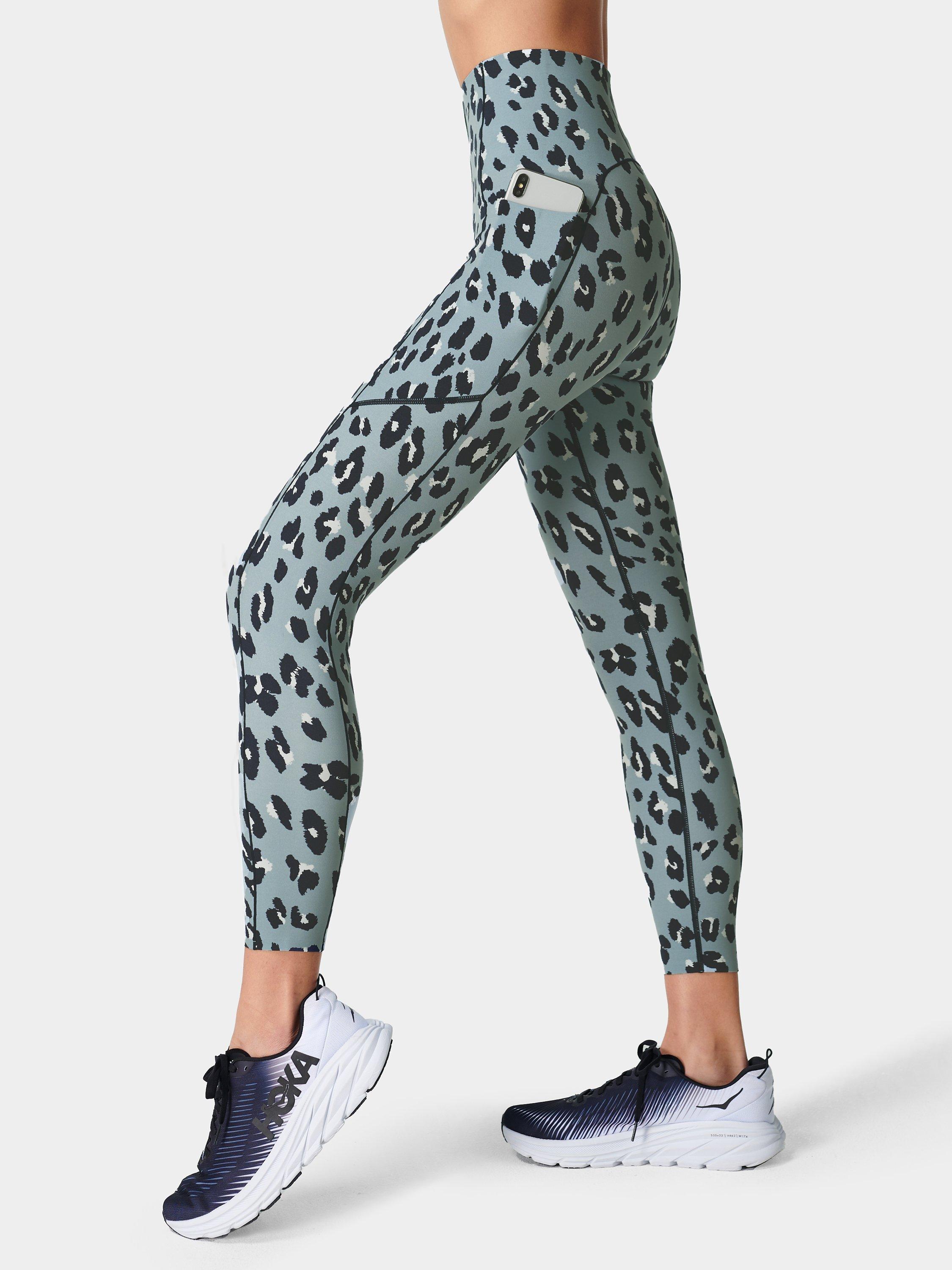 Sweaty Betty Power 7/8 Gym Leggings, Blue Cheetah Print
