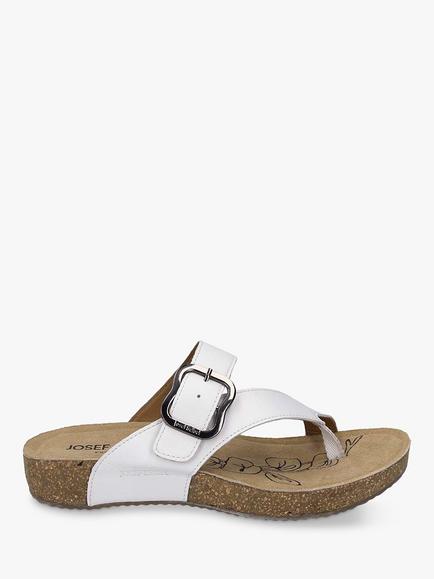 Josef Seibel Tonga 77 Leather Sandals, White, 