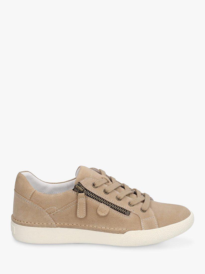 Josef Seibel Claire 03 Nubuck Leather Lace Up Trainers, Beige