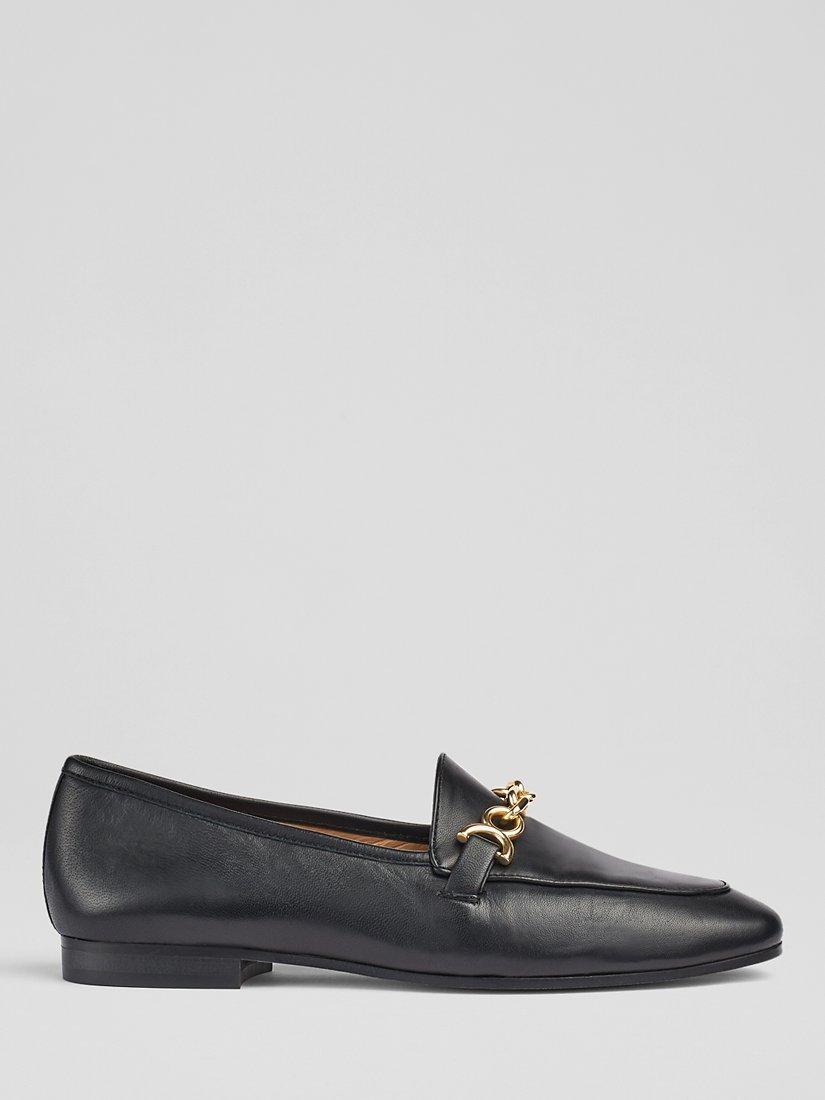 Product image 1 of 4, which shows L.K.Bennett Adalynn Leather Loafers, Black, 6