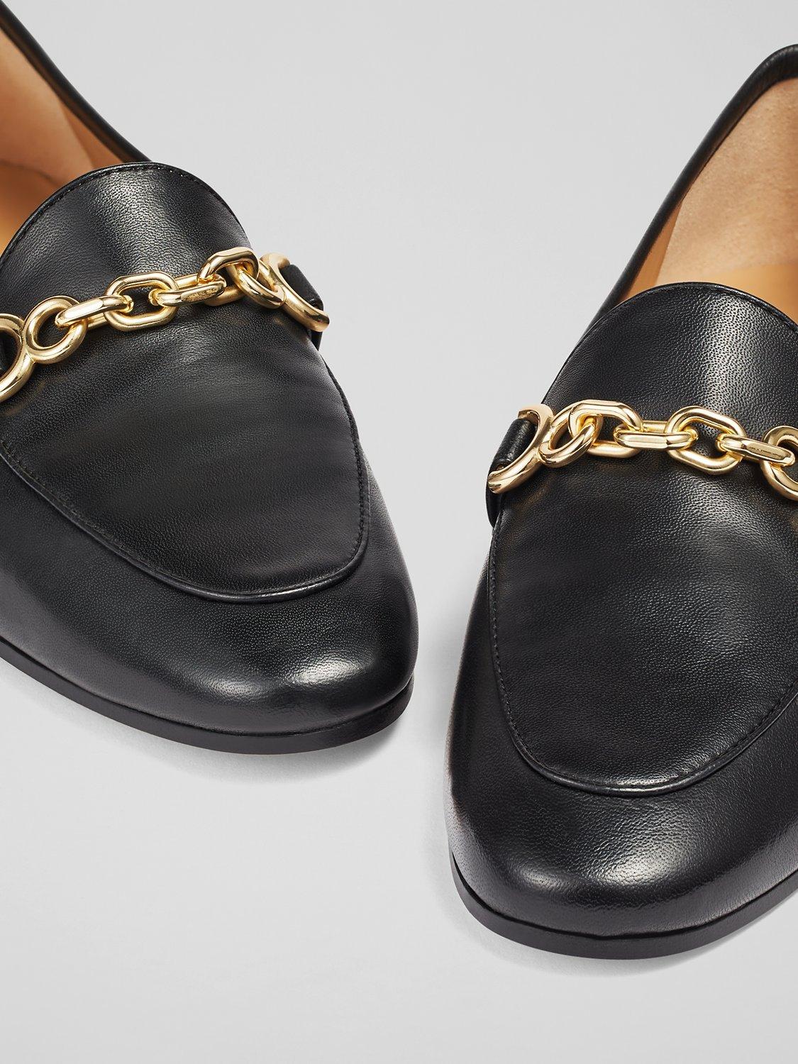 Product image 4 of 4, which shows L.K.Bennett Adalynn Leather Loafers, Black, 6