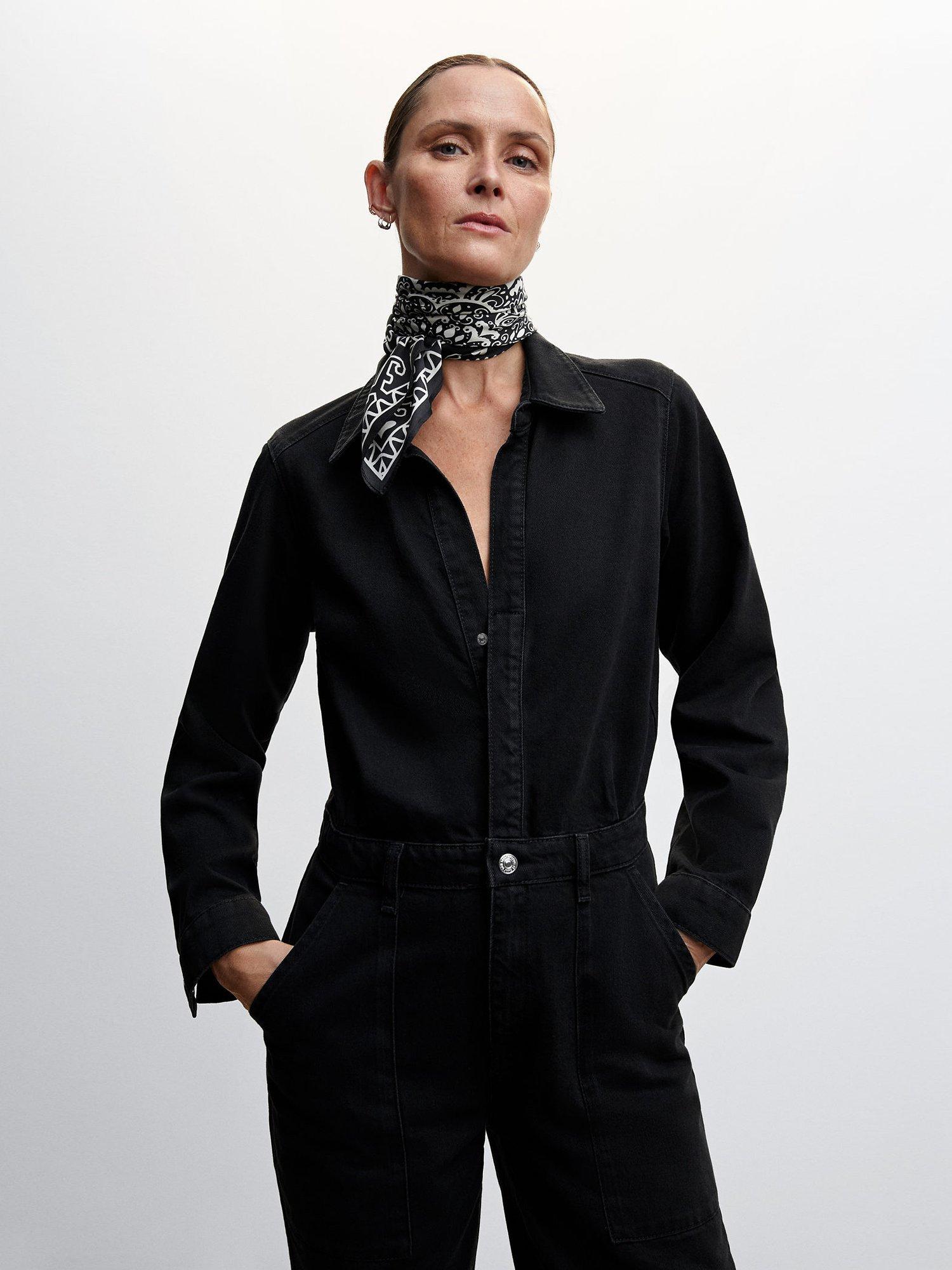 Mango Carmela Boiler Suit, Black