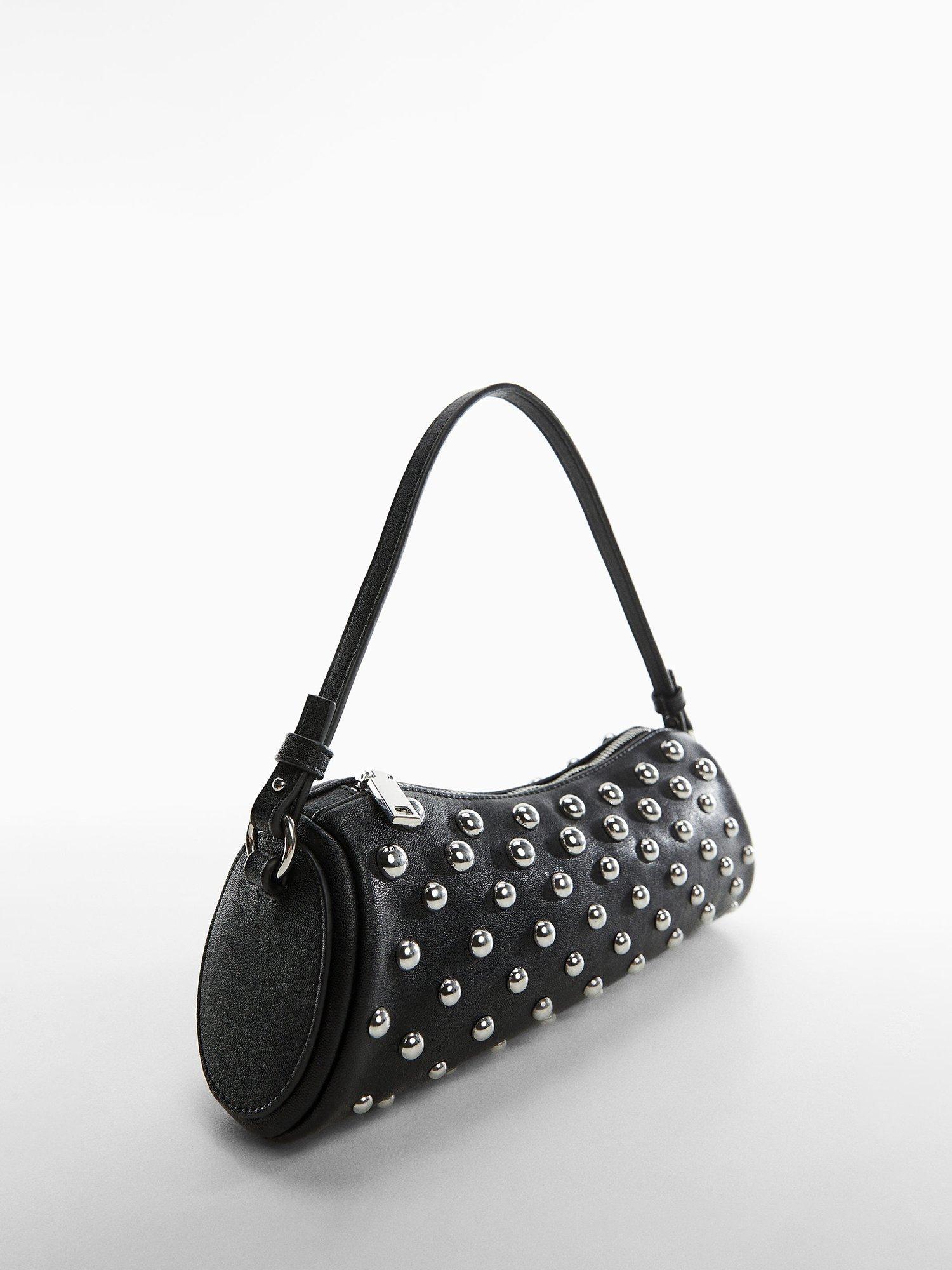 Mango Studs Shoulder Bag, Black