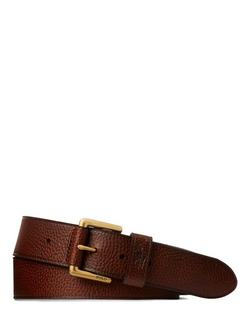 Polo Ralph Lauren Pebbled Leather Belt, Brown, Brown